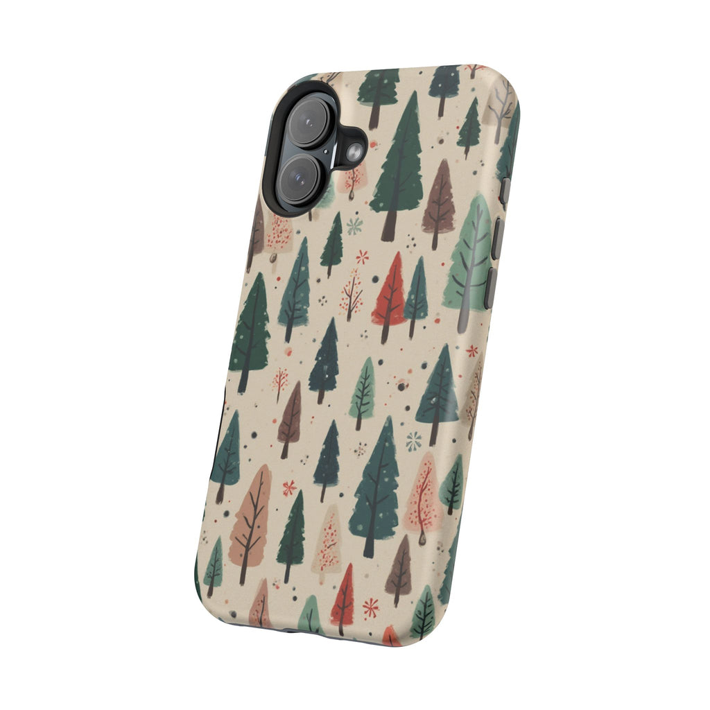 Forest Pattern Magnetic Impact-Resistant Phone Case — Winter Tree Design