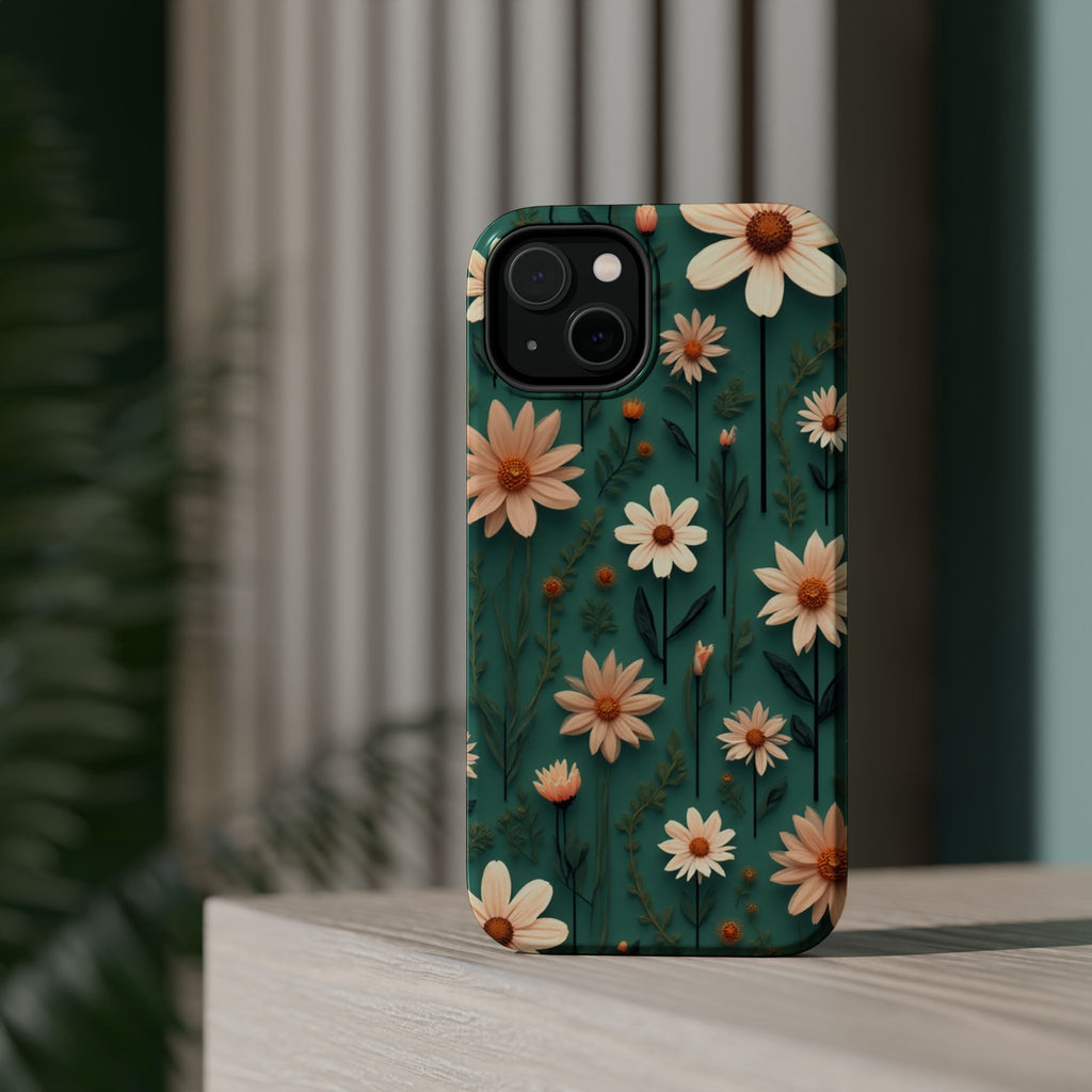 Floral Daisy Magnetic Impact-Resistant Phone Case