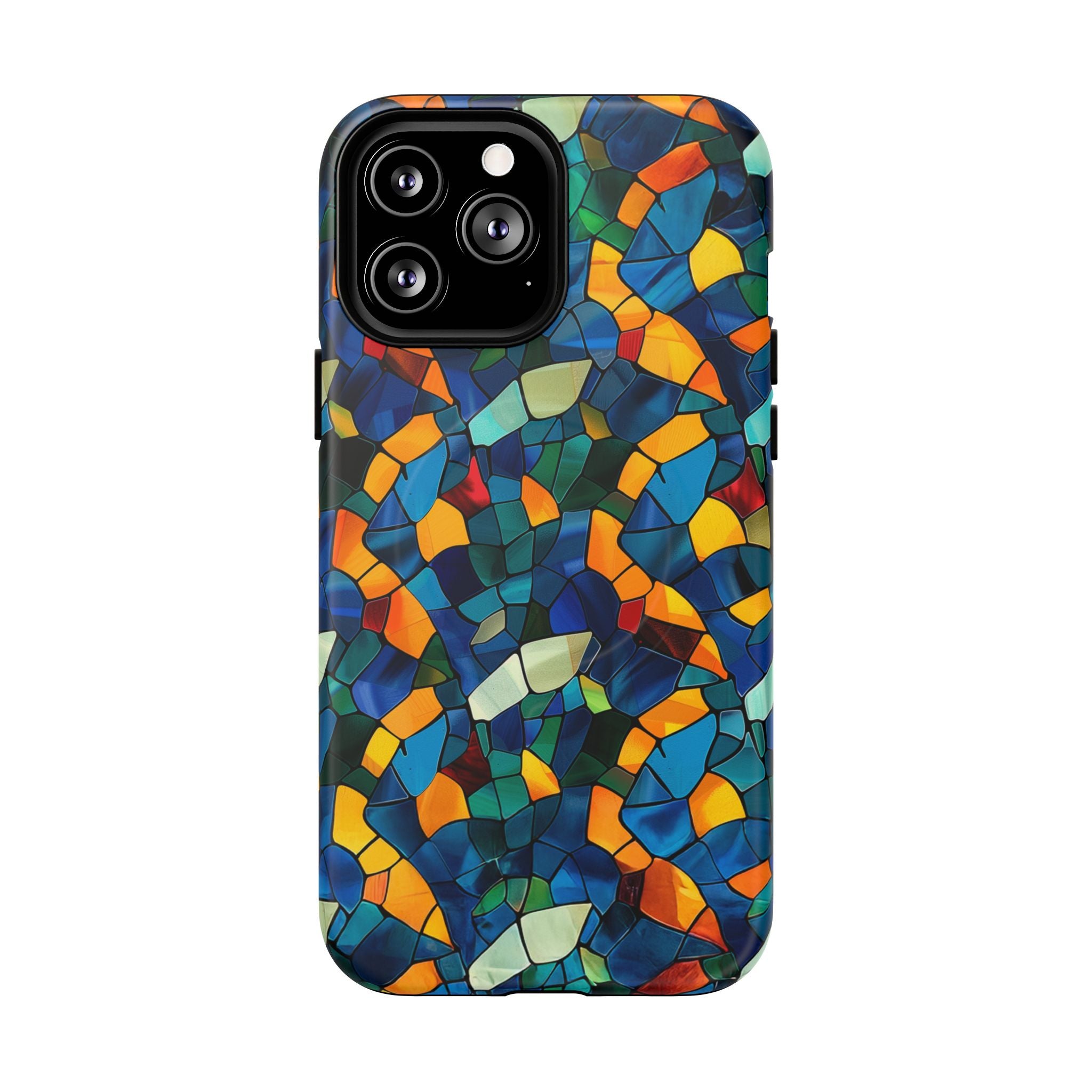Stained Glass Mosaic Tough Magnetic Phone Case — Vibrant Abstract Protective Cover