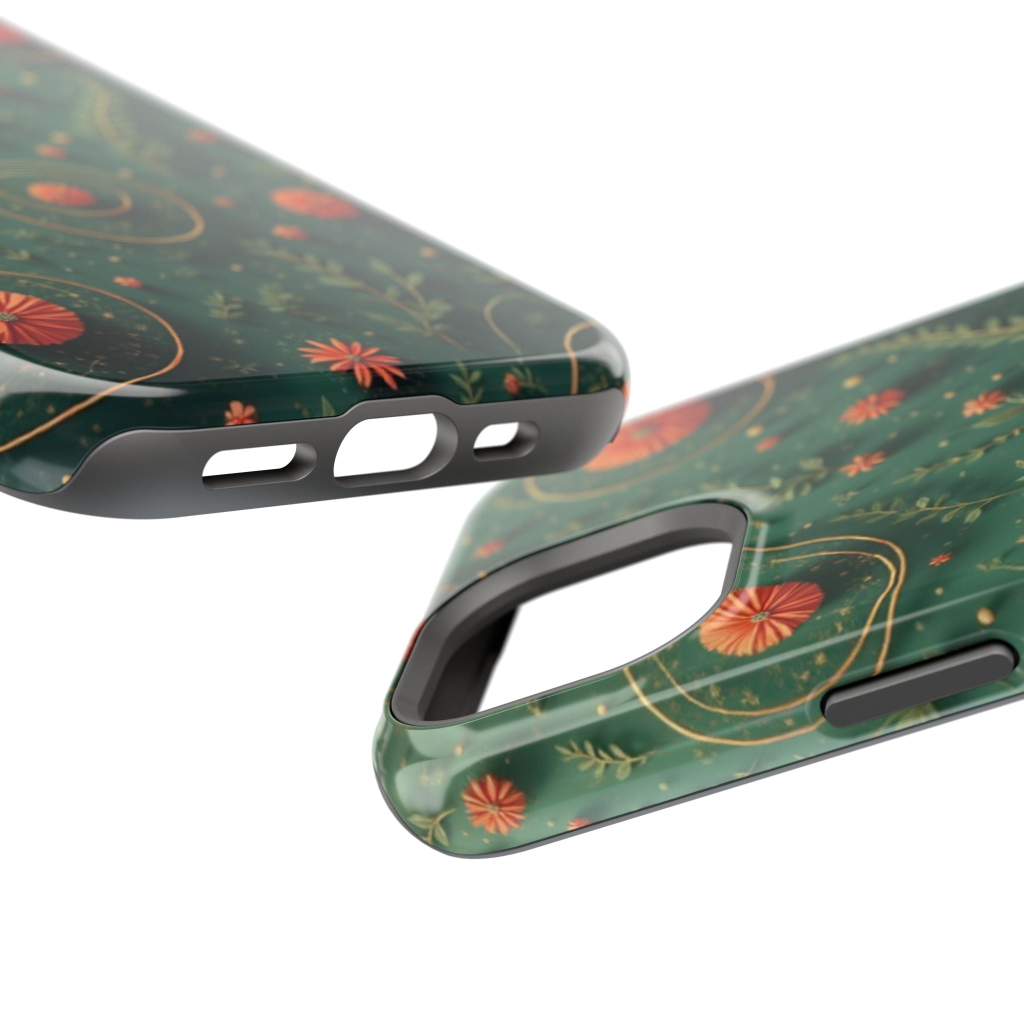 Floral Green Magnetic Impact Phone Case — Protective Botanical Design