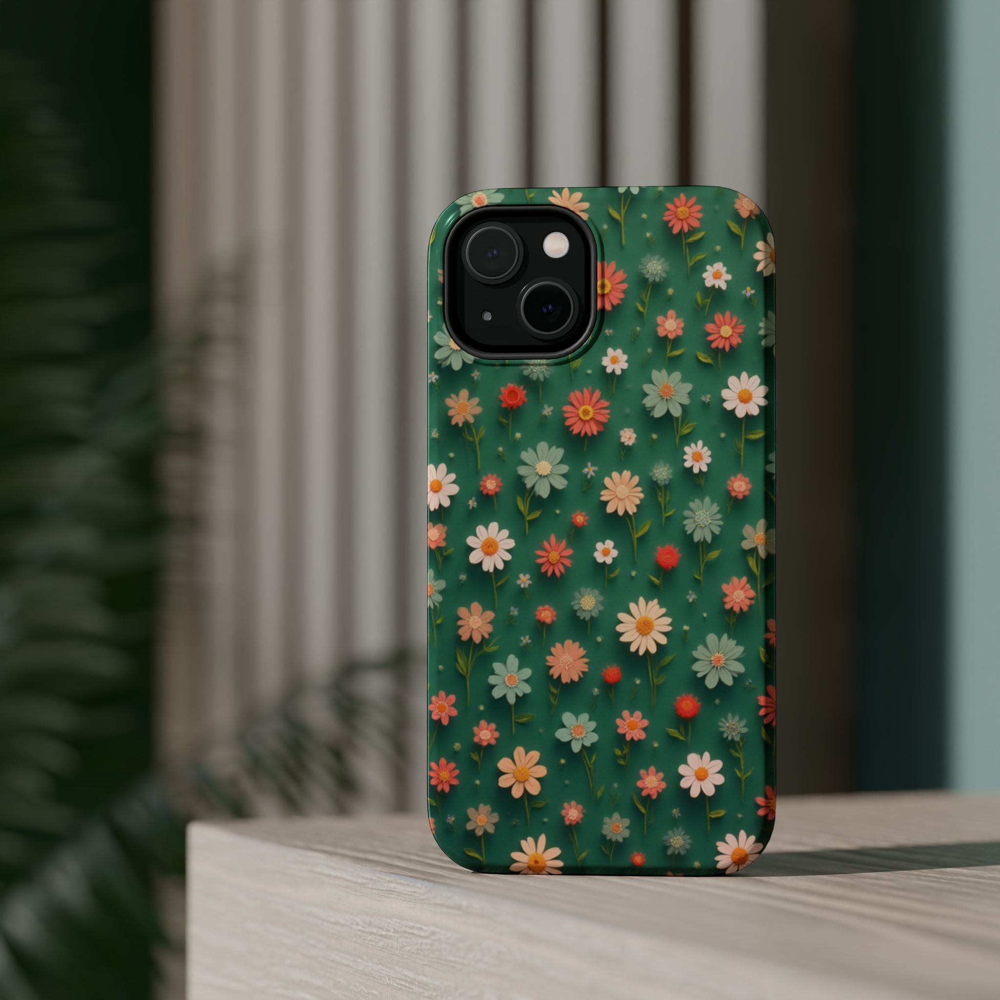 Floral Daisy Magnetic Impact-Resistant Phone Case