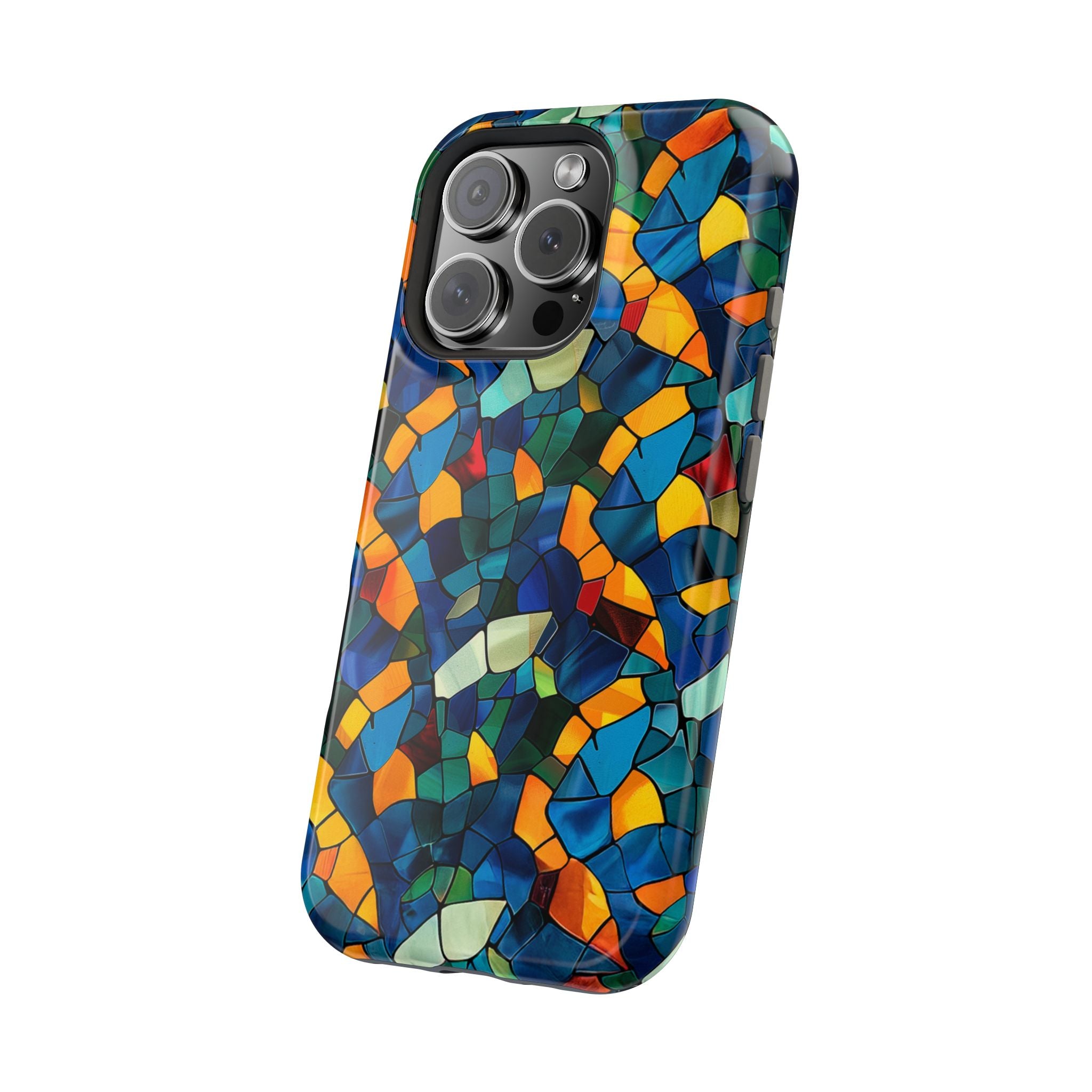 Stained Glass Mosaic Magnetic Impact Phone Case — Durable Protective Cover