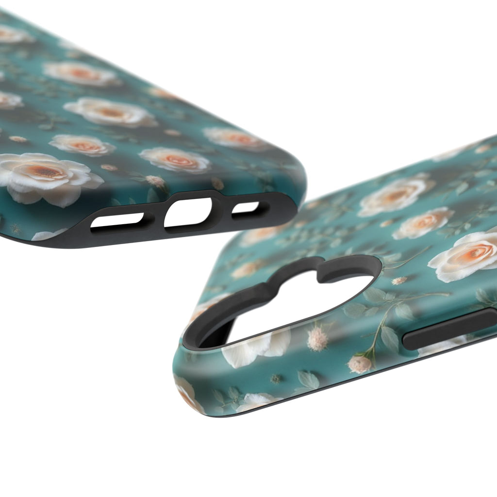 Floral Rose Pattern Magnetic Impact-Resistant Phone Case