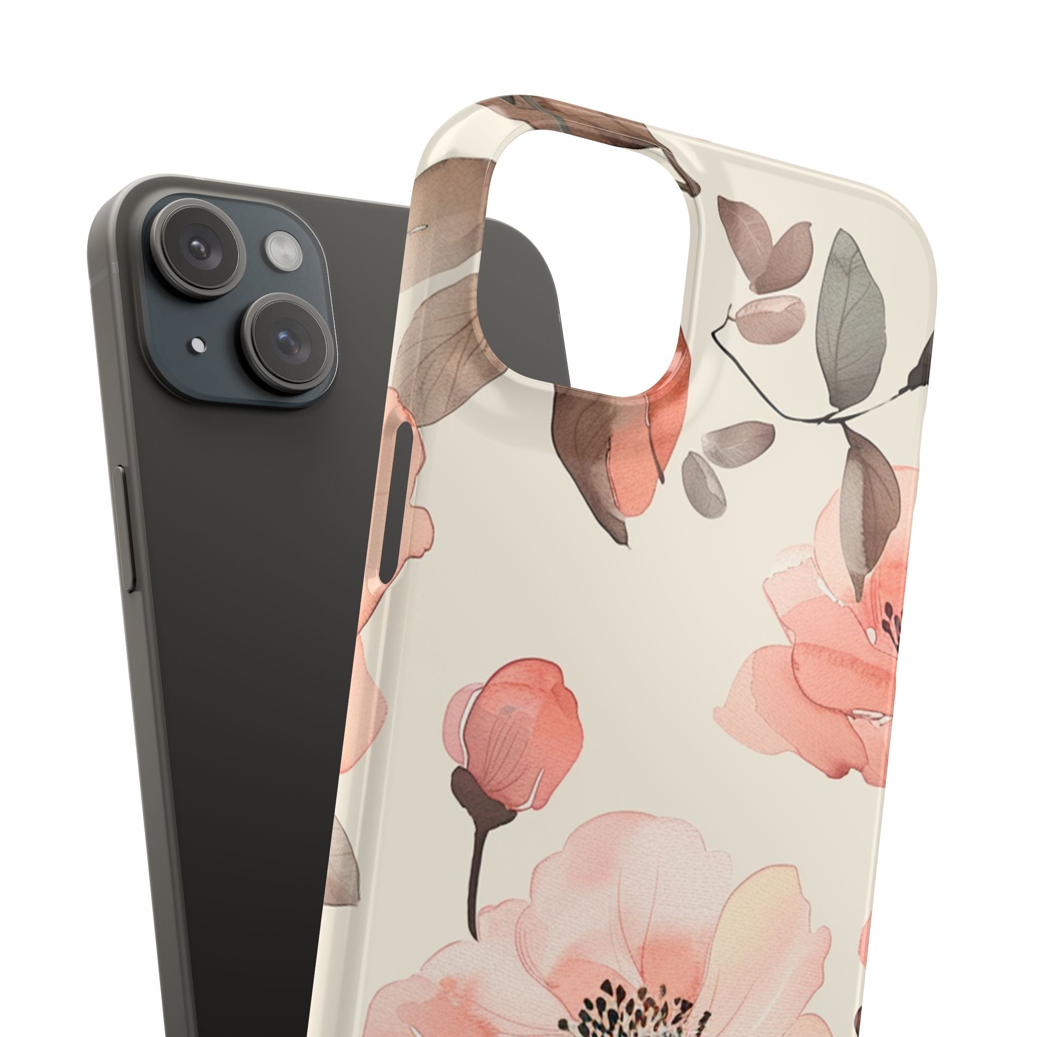 Floral Snap Phone Case — Blush Watercolor Poppies