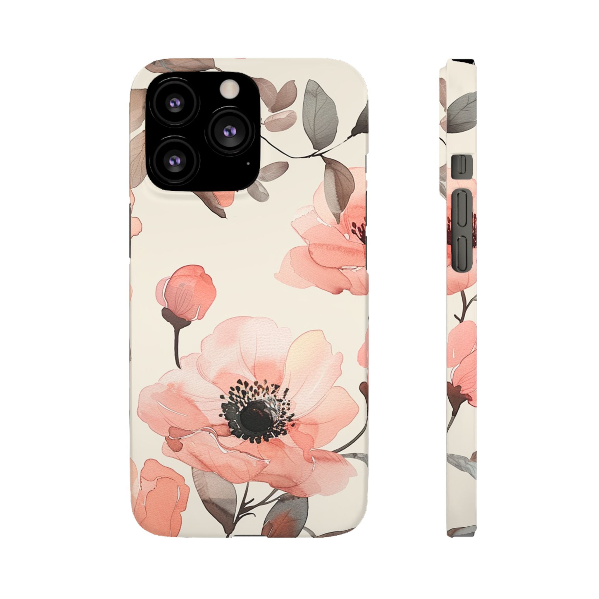 Floral Snap Phone Case — Blush Watercolor Poppies