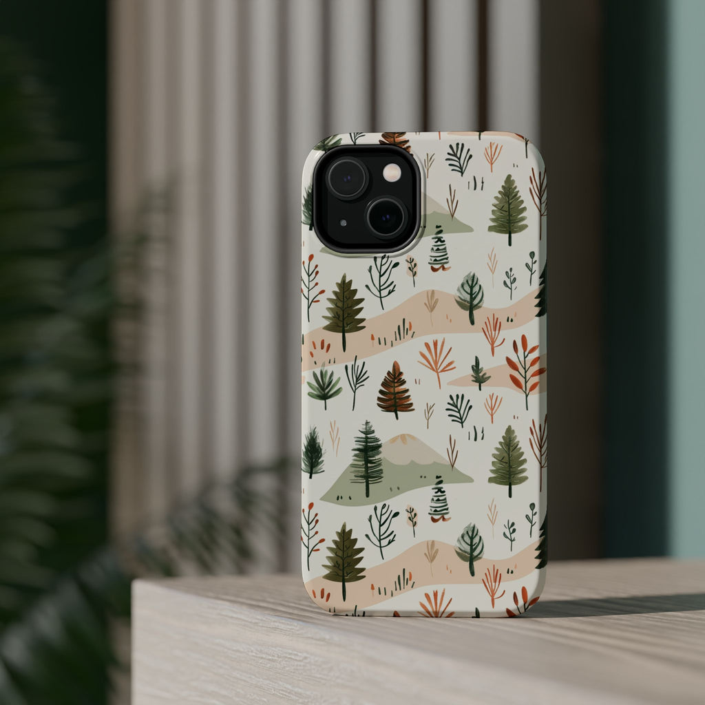 Magnetic Impact-Resistant Phone Case — Woodland Trees Pattern