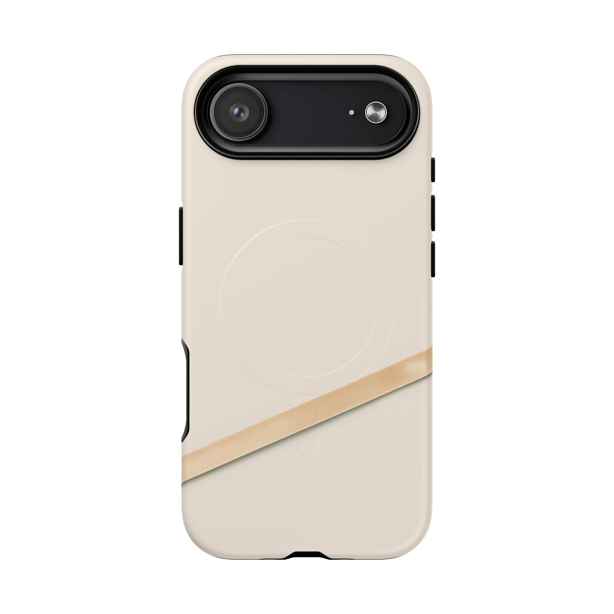 MagSafe Tough Phone Case — Sleek Sandstone with Gold Accent