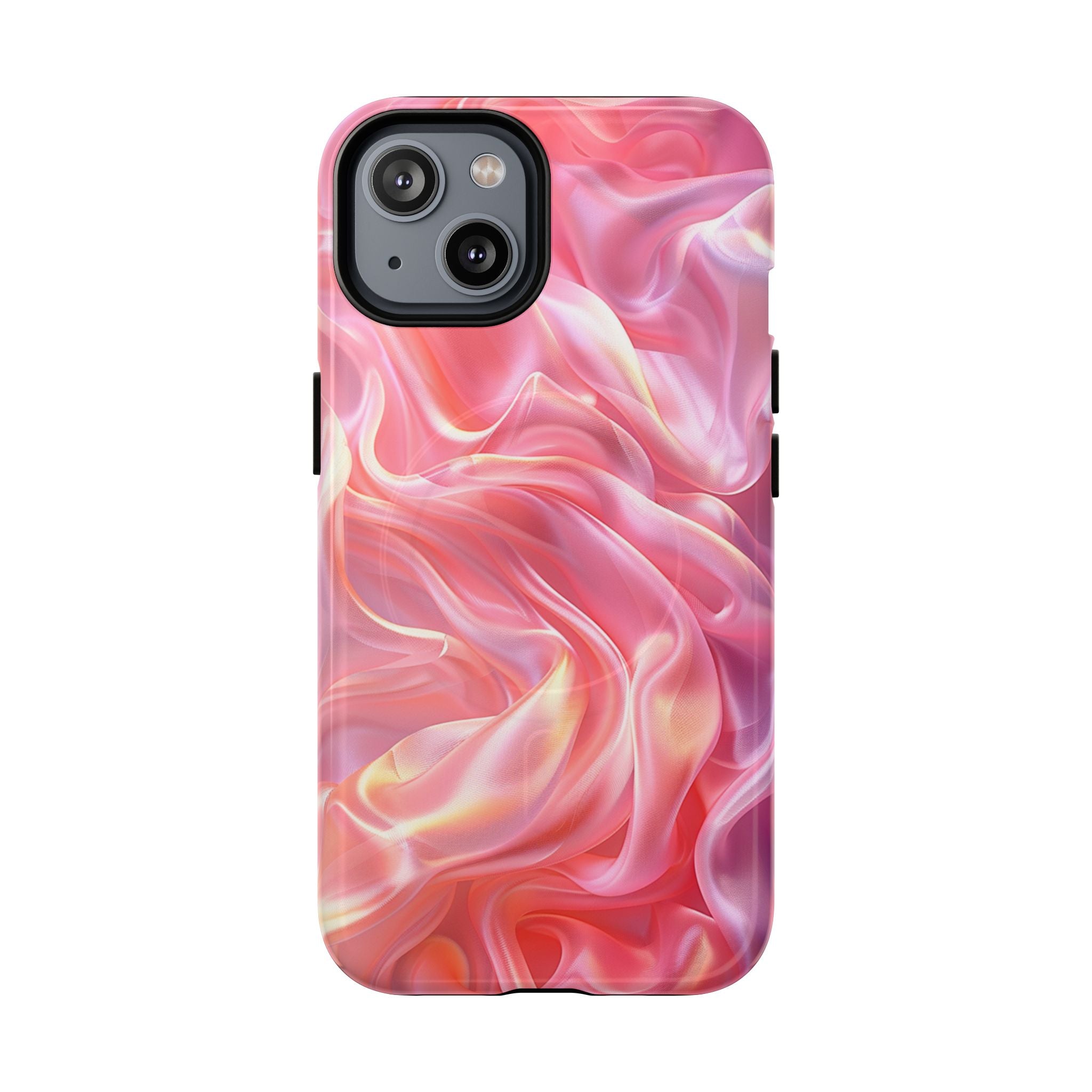 Pink Swirl Tough Magnetic Phone Case — Protective Magnetic iPhone Cover with Iridescent Marble Design
