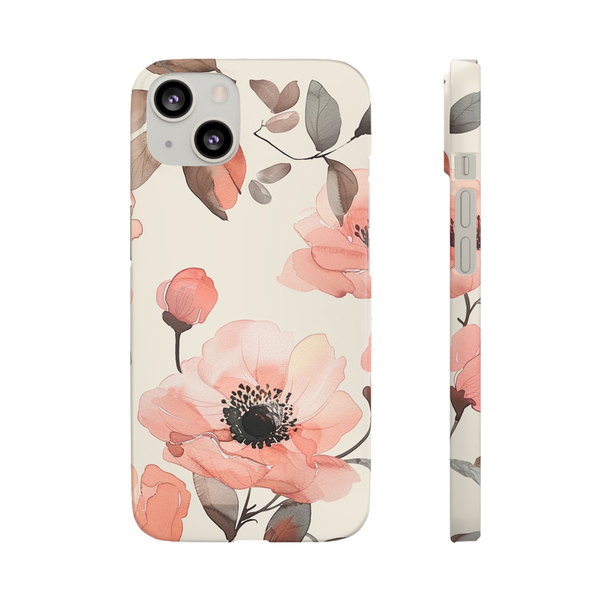 Floral Snap Phone Case — Blush Watercolor Poppies