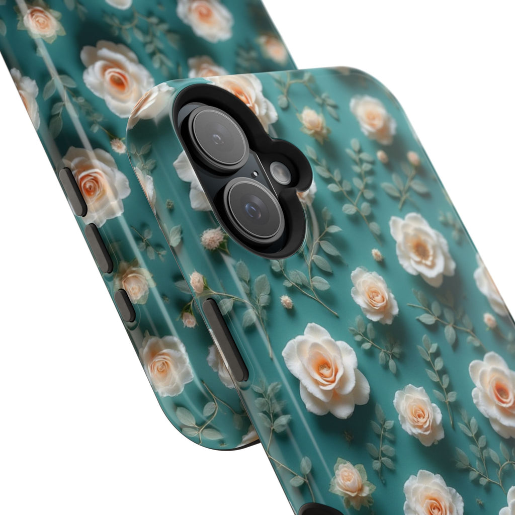 Floral Rose Pattern Magnetic Impact-Resistant Phone Case