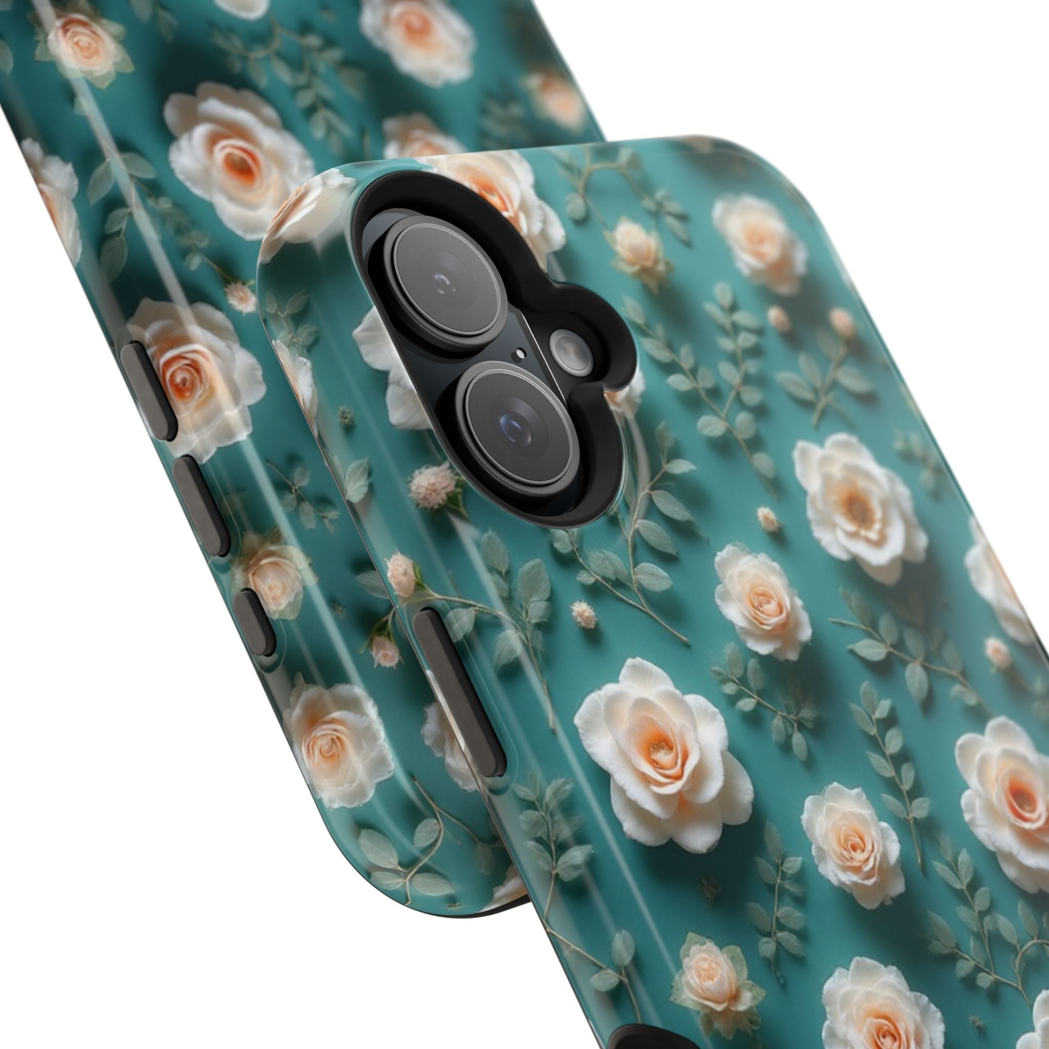 Floral Rose Pattern Magnetic Impact-Resistant Phone Case