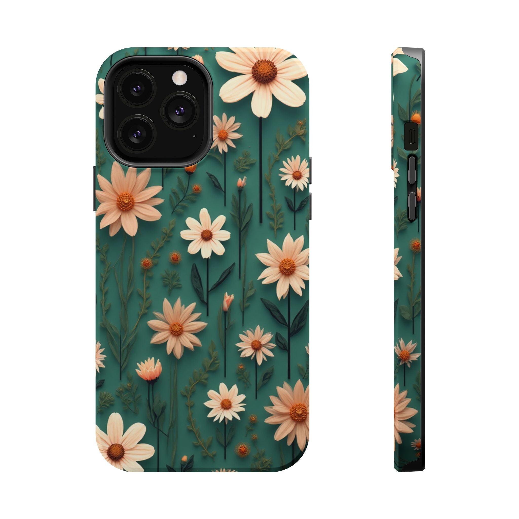 Floral Daisy Magnetic Impact-Resistant Phone Case
