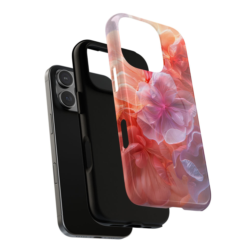 Floral Dream Tough Magnetic Phone Case — Pink Peach Petal Design