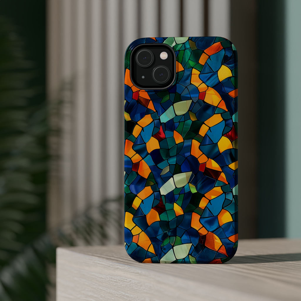 Stained Glass Mosaic Magnetic Impact Phone Case — Durable Protective Cover