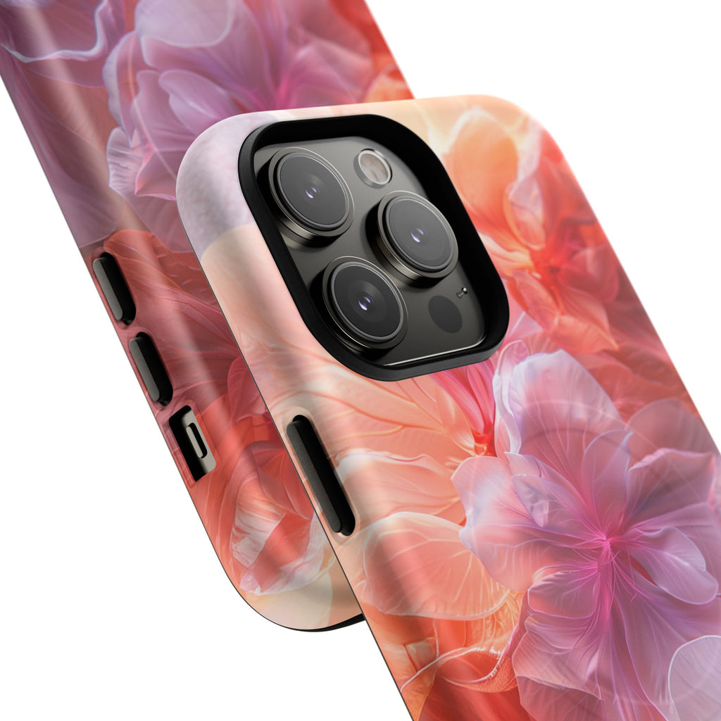 Floral Dream Tough Magnetic Phone Case — Pink Peach Petal Design