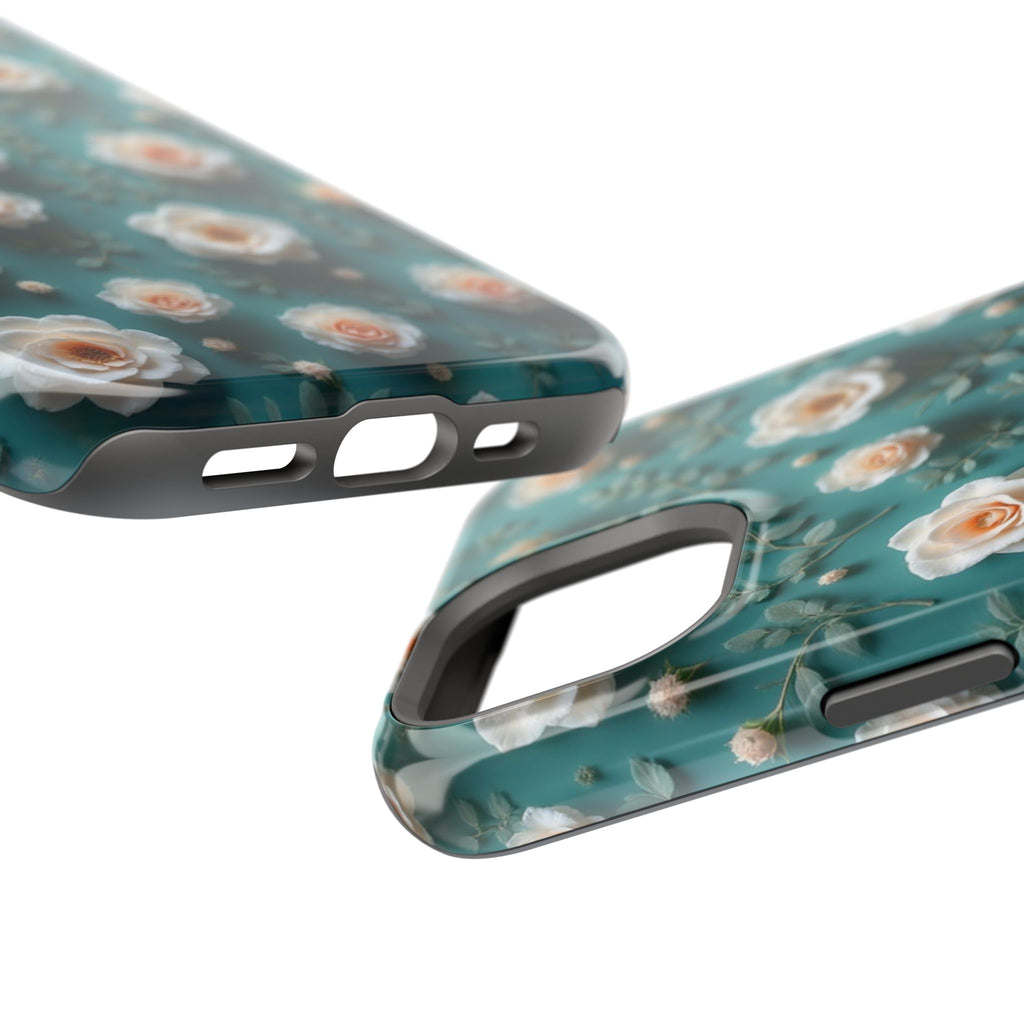 Floral Rose Pattern Magnetic Impact-Resistant Phone Case
