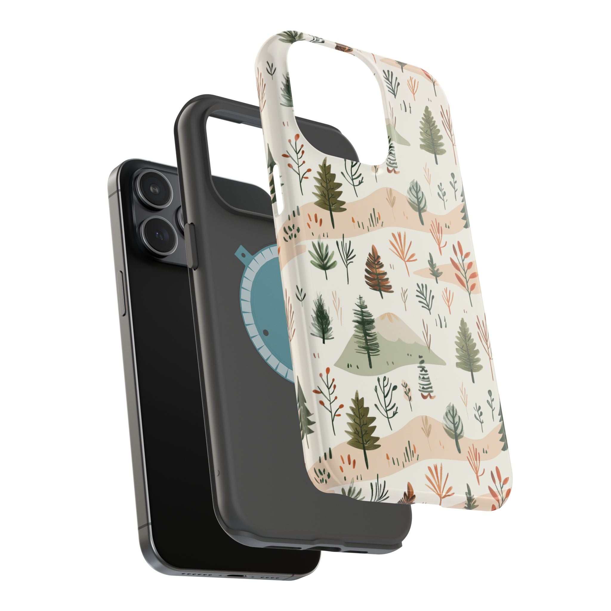 Magnetic Impact-Resistant Phone Case — Woodland Trees Pattern