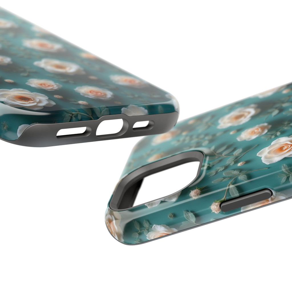 Floral Rose Pattern Magnetic Impact-Resistant Phone Case