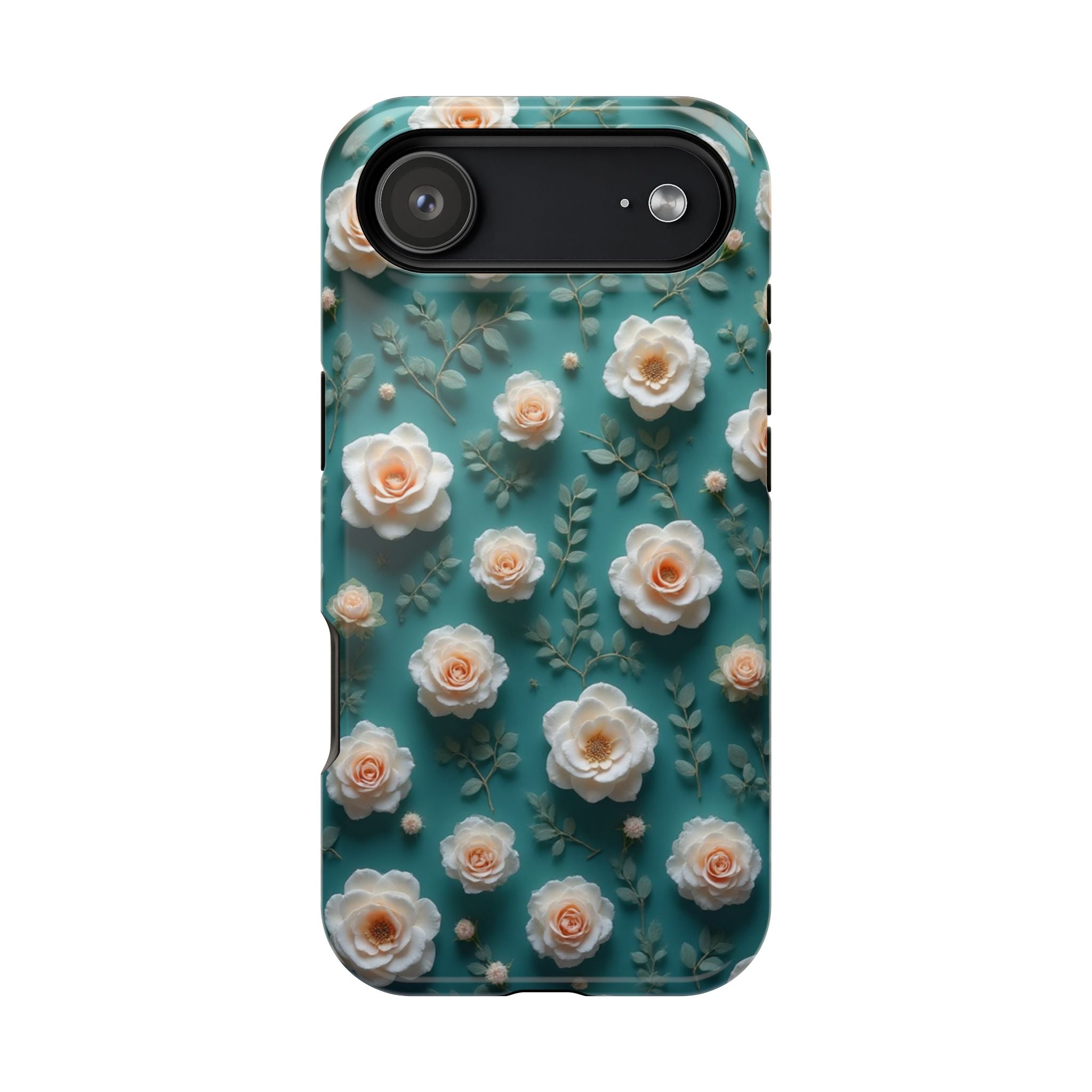 Floral Rose Pattern Magnetic Impact-Resistant Phone Case