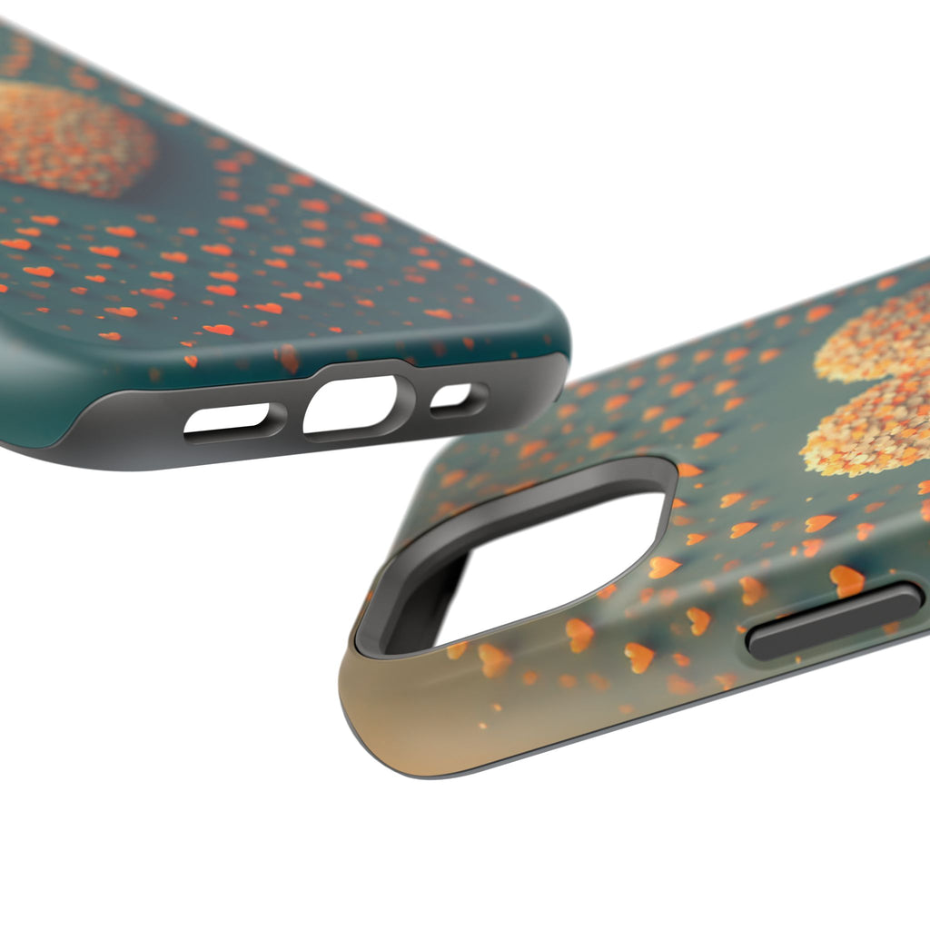 Magnetic Impact-Resistant Phone Case — Textured Heart Confetti Design