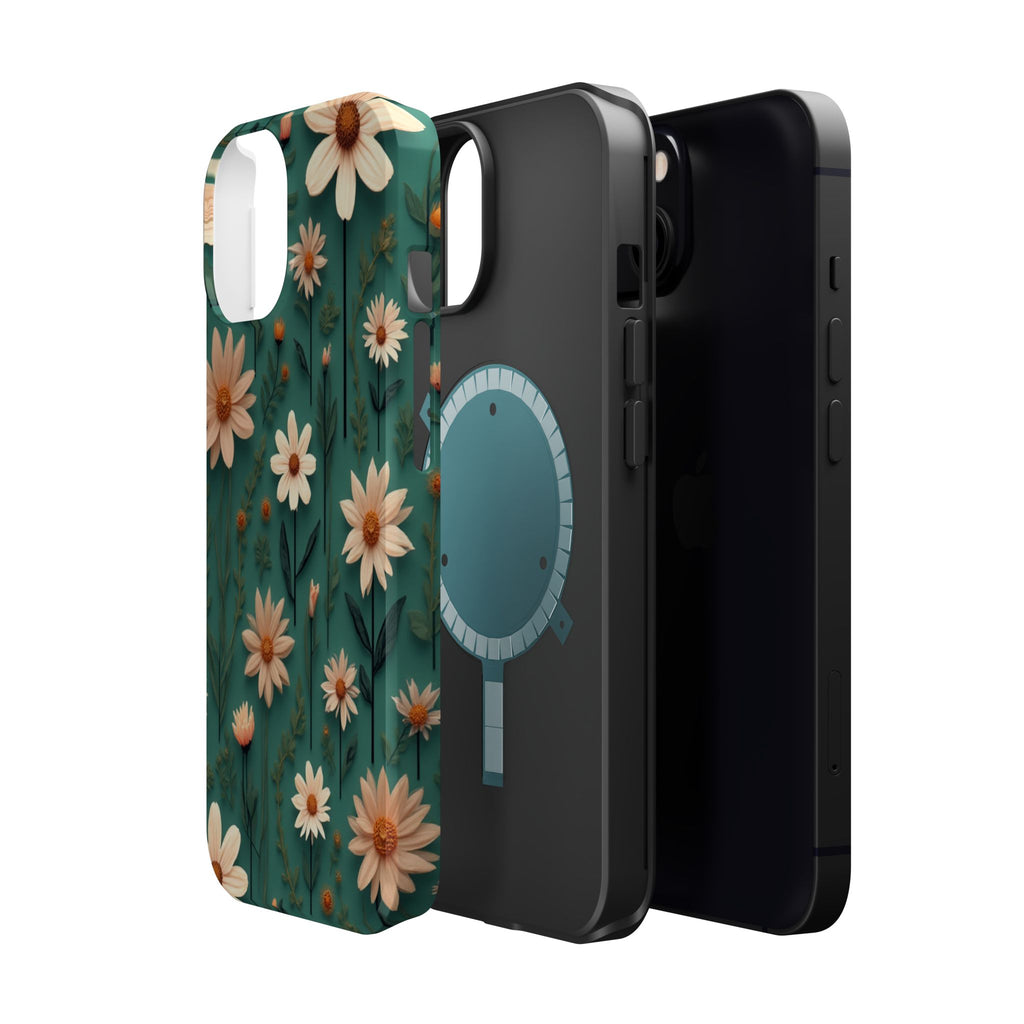 Floral Daisy Magnetic Impact-Resistant Phone Case