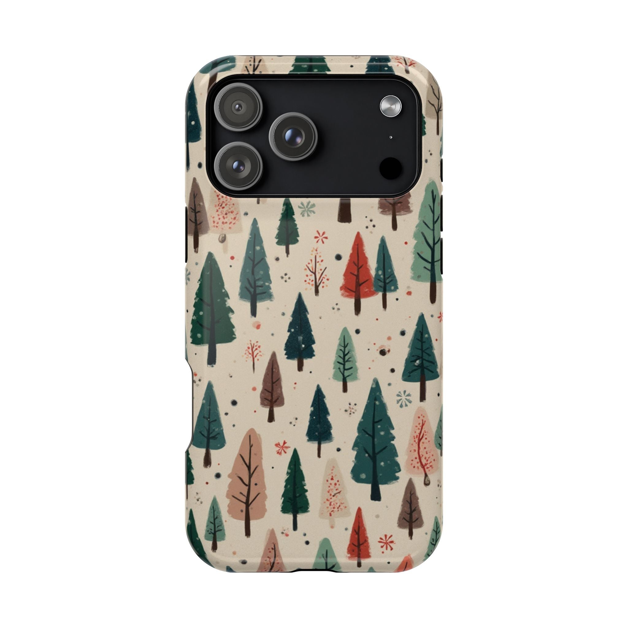 Forest Pattern Magnetic Impact-Resistant Phone Case — Winter Tree Design
