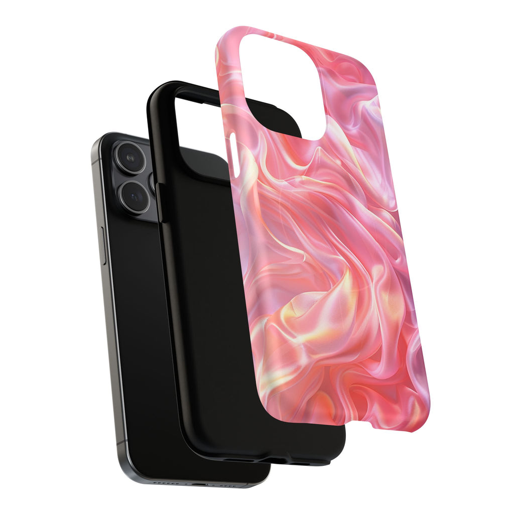 Pink Swirl Tough Magnetic Phone Case — Protective Magnetic iPhone Cover with Iridescent Marble Design