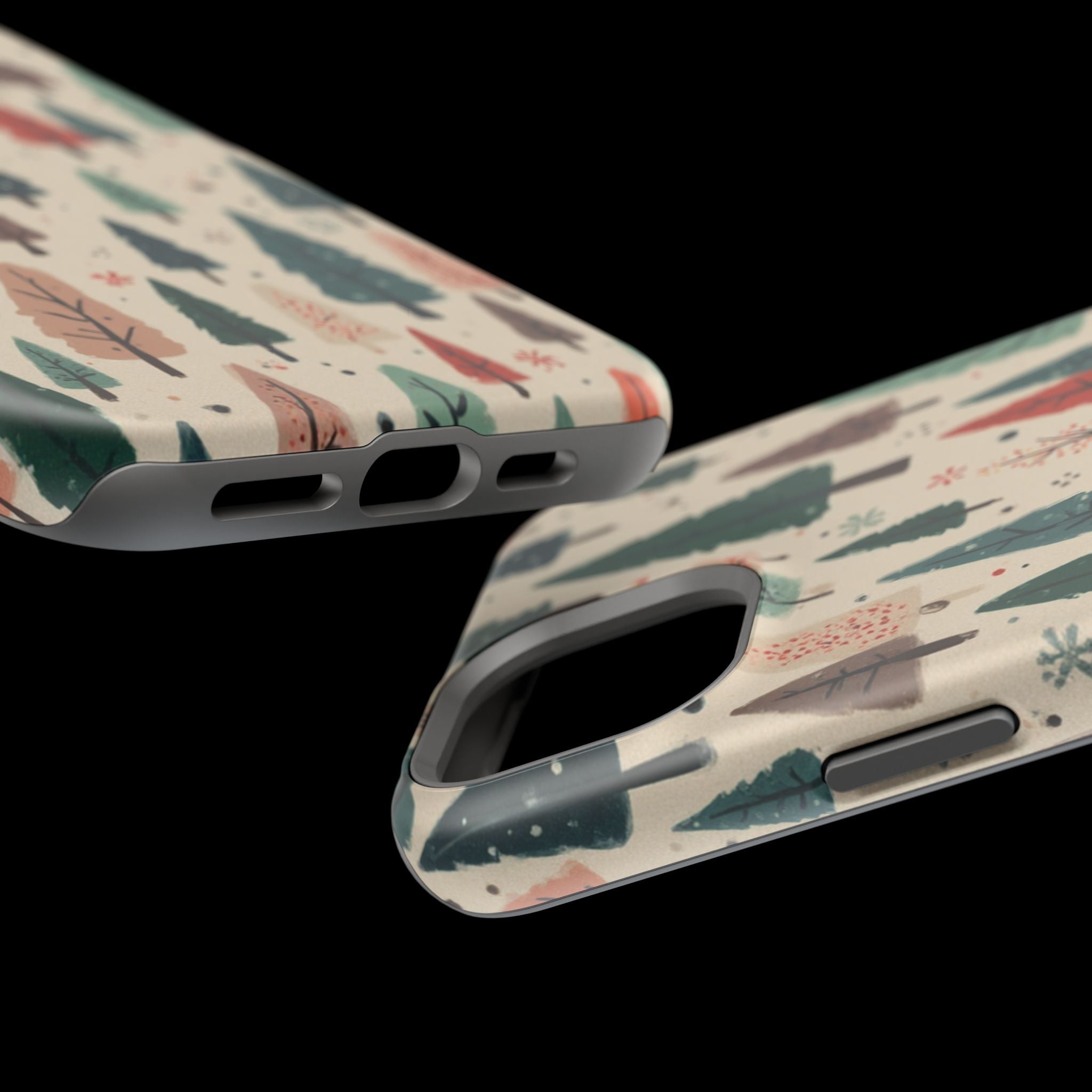 Forest Pattern Magnetic Impact-Resistant Phone Case — Winter Tree Design