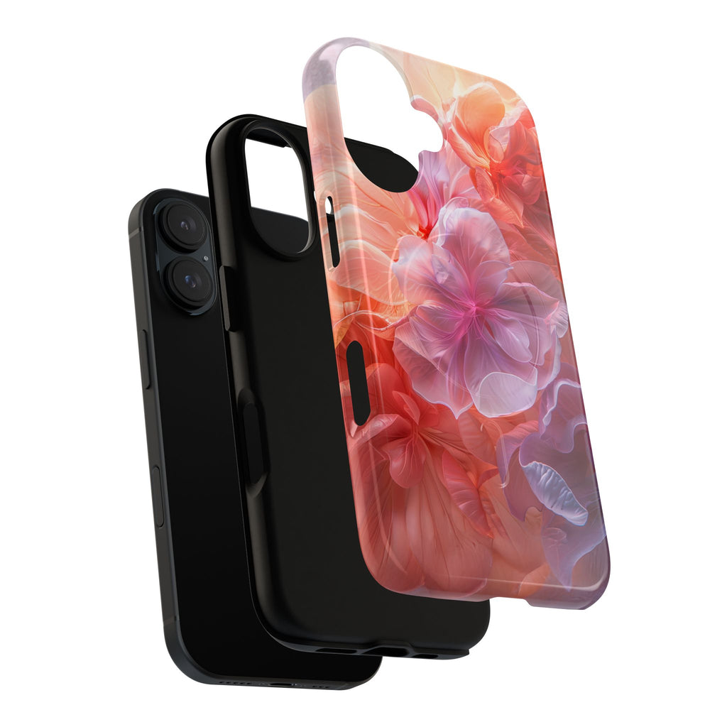 Floral Dream Tough Magnetic Phone Case — Pink Peach Petal Design