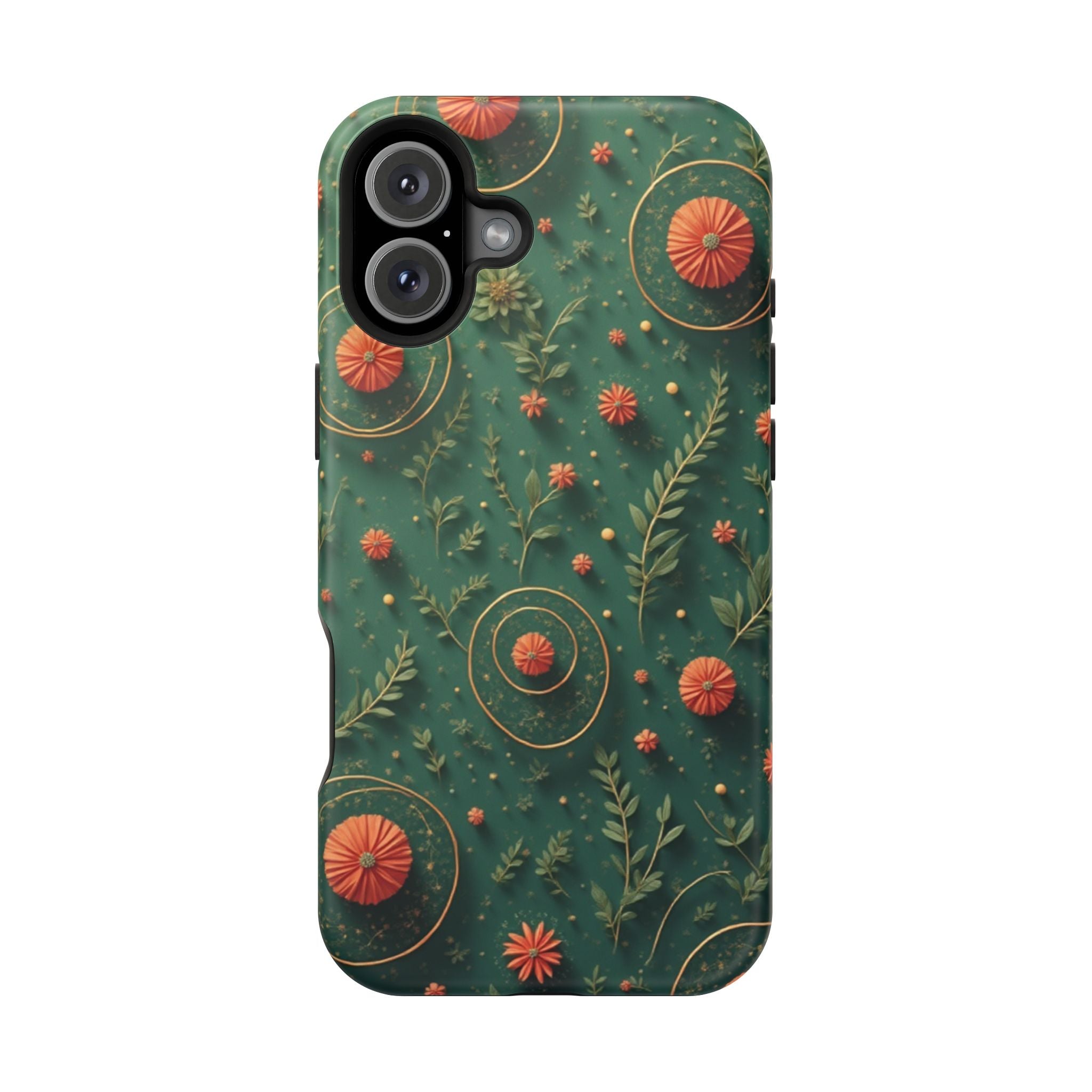 Floral Green Magnetic Impact Phone Case — Protective Botanical Design