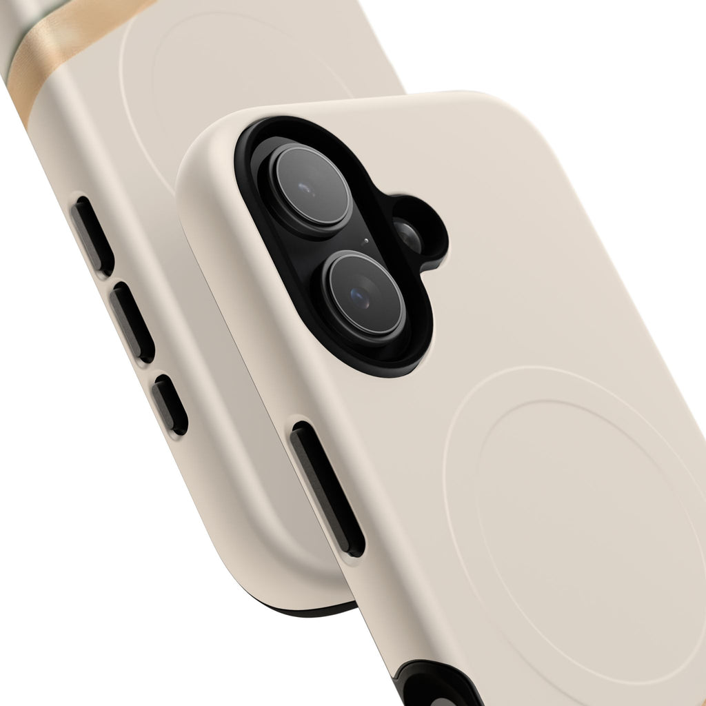 MagSafe Tough Phone Case — Sleek Sandstone with Gold Accent