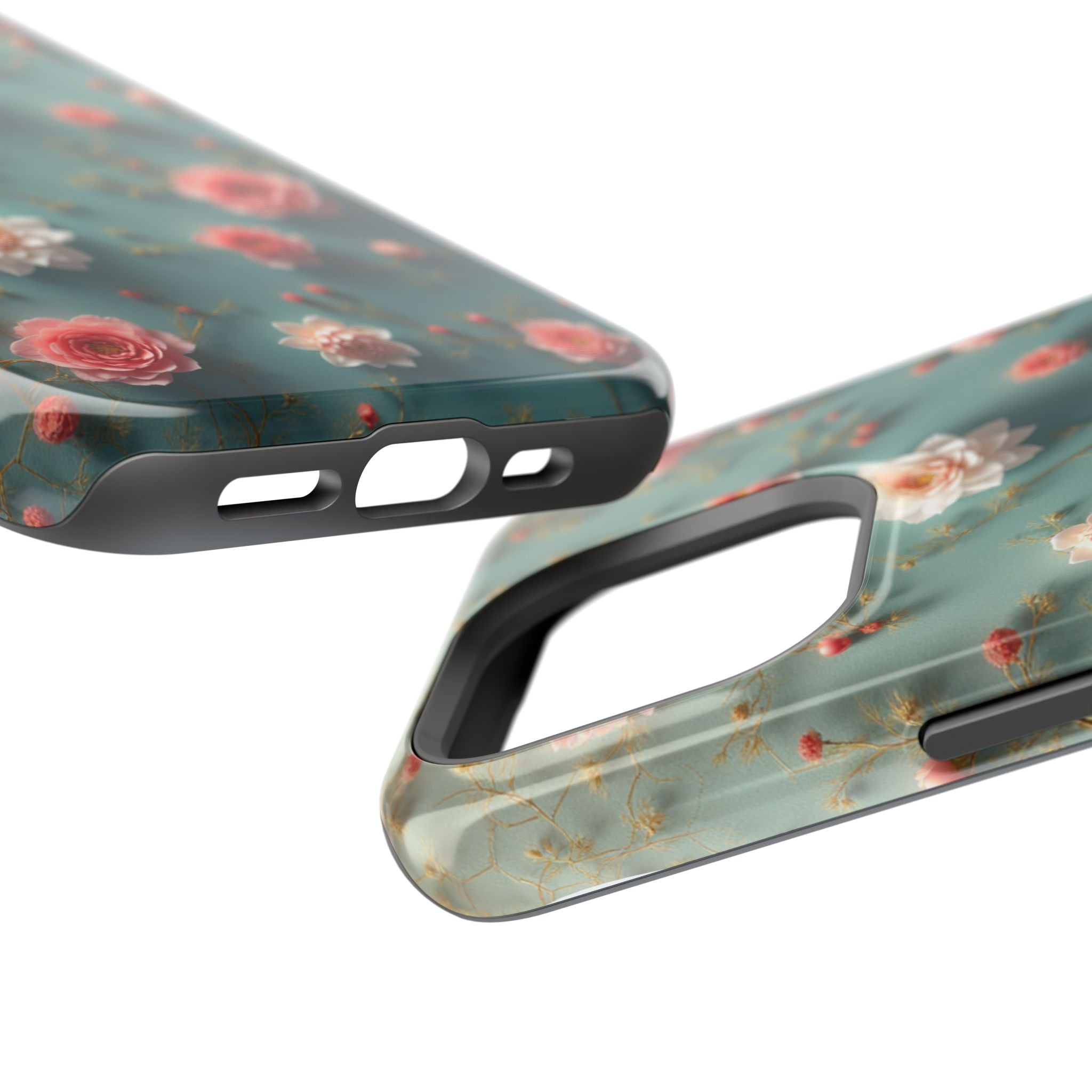 Floral Rose Pattern Magnetic Impact-Resistant Phone Case