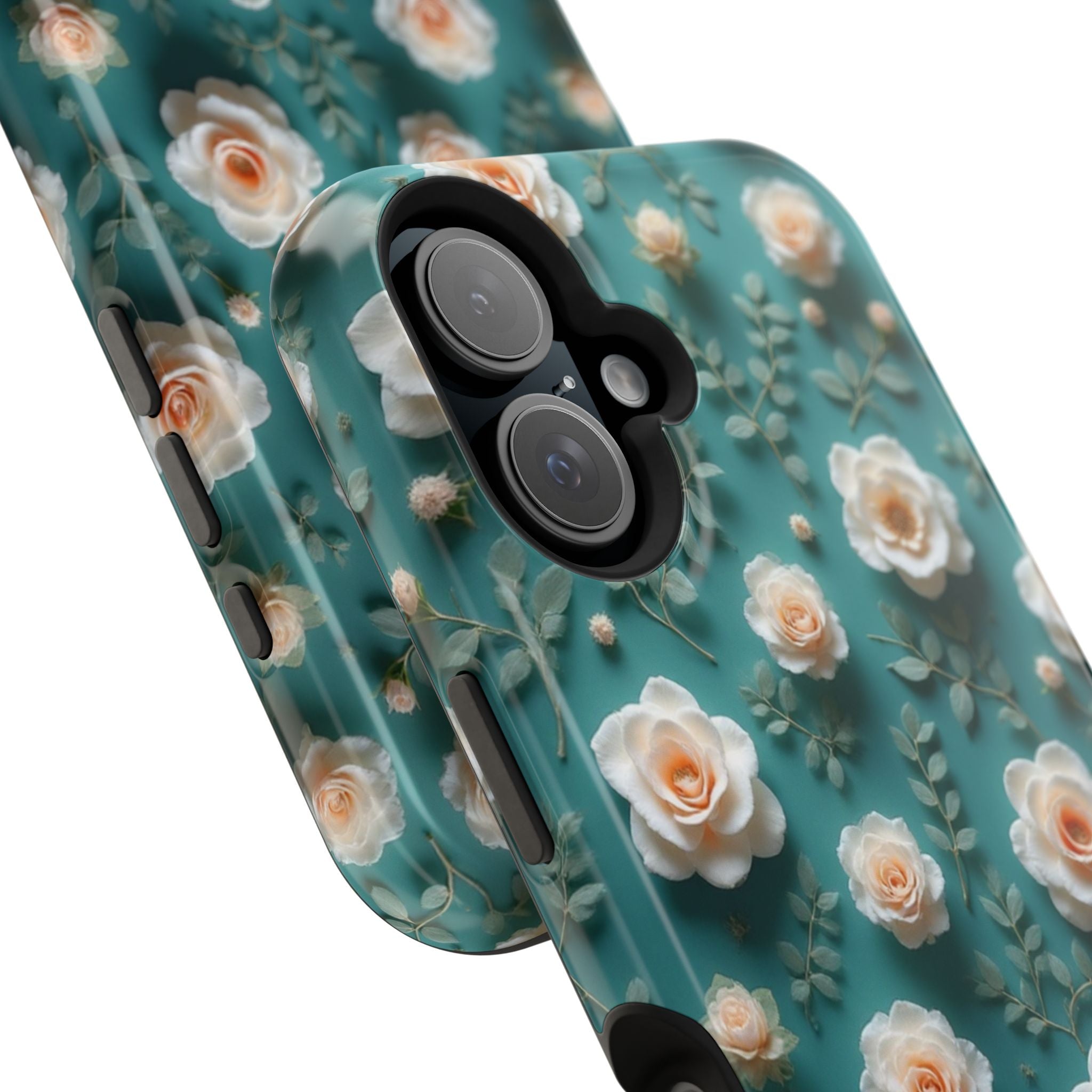 Floral Rose Pattern Magnetic Impact-Resistant Phone Case