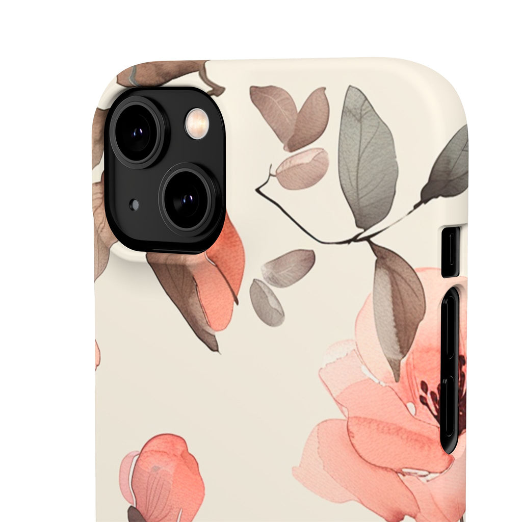 Floral Snap Phone Case — Blush Watercolor Poppies