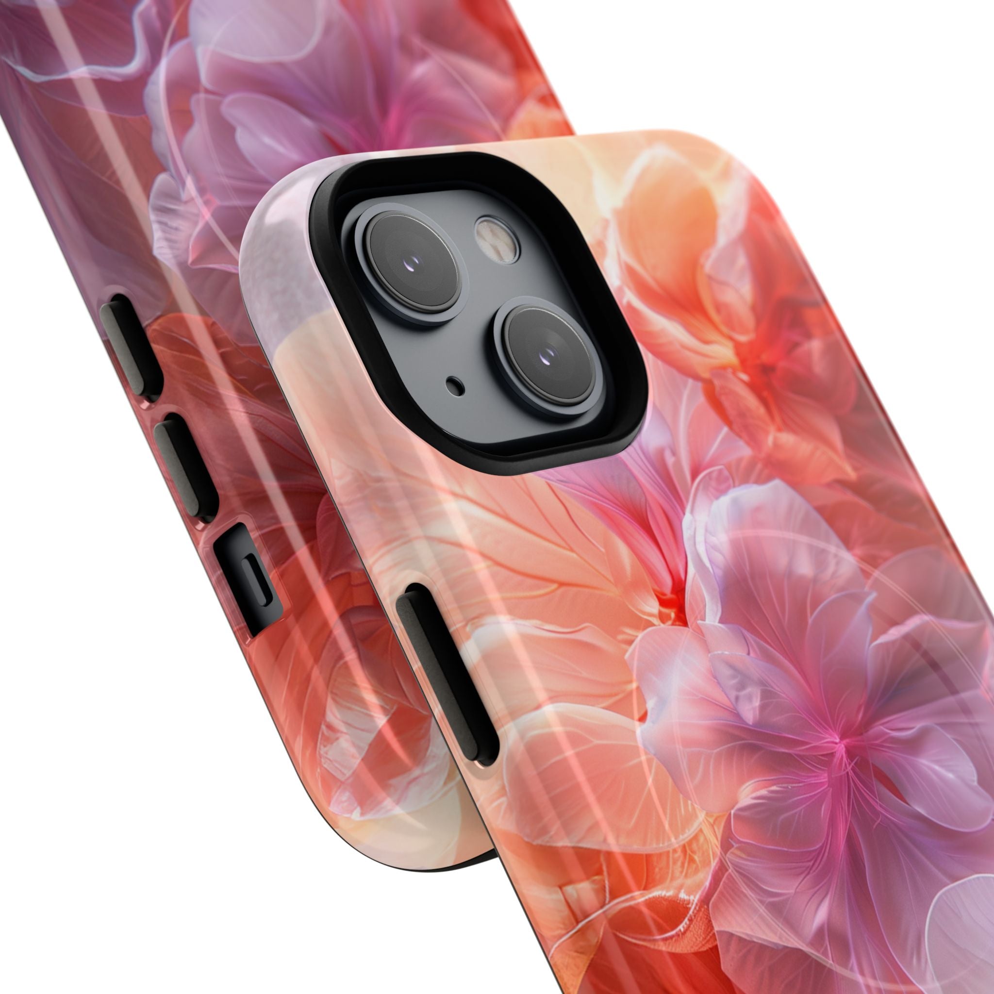 Floral Dream Tough Magnetic Phone Case — Pink Peach Petal Design