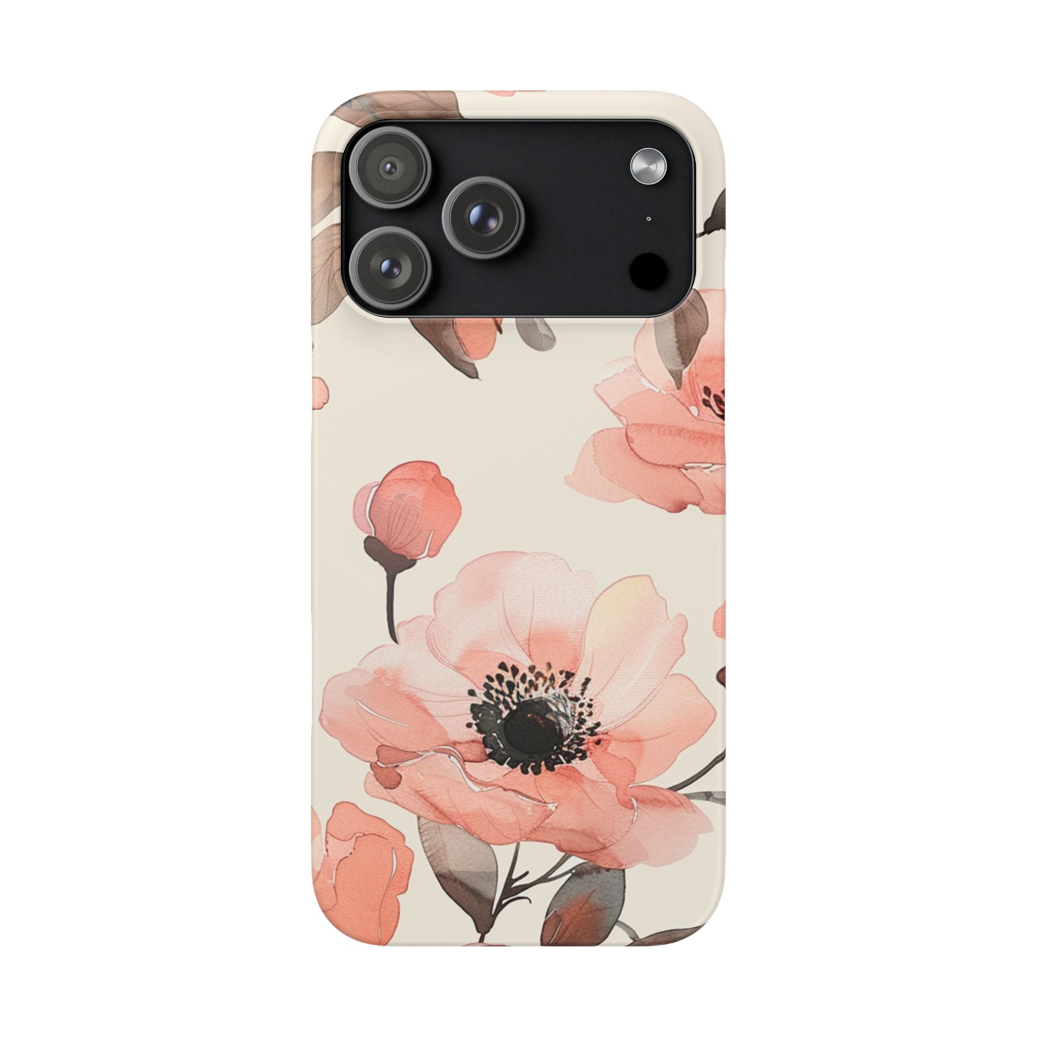 Floral Snap Phone Case — Blush Watercolor Poppies
