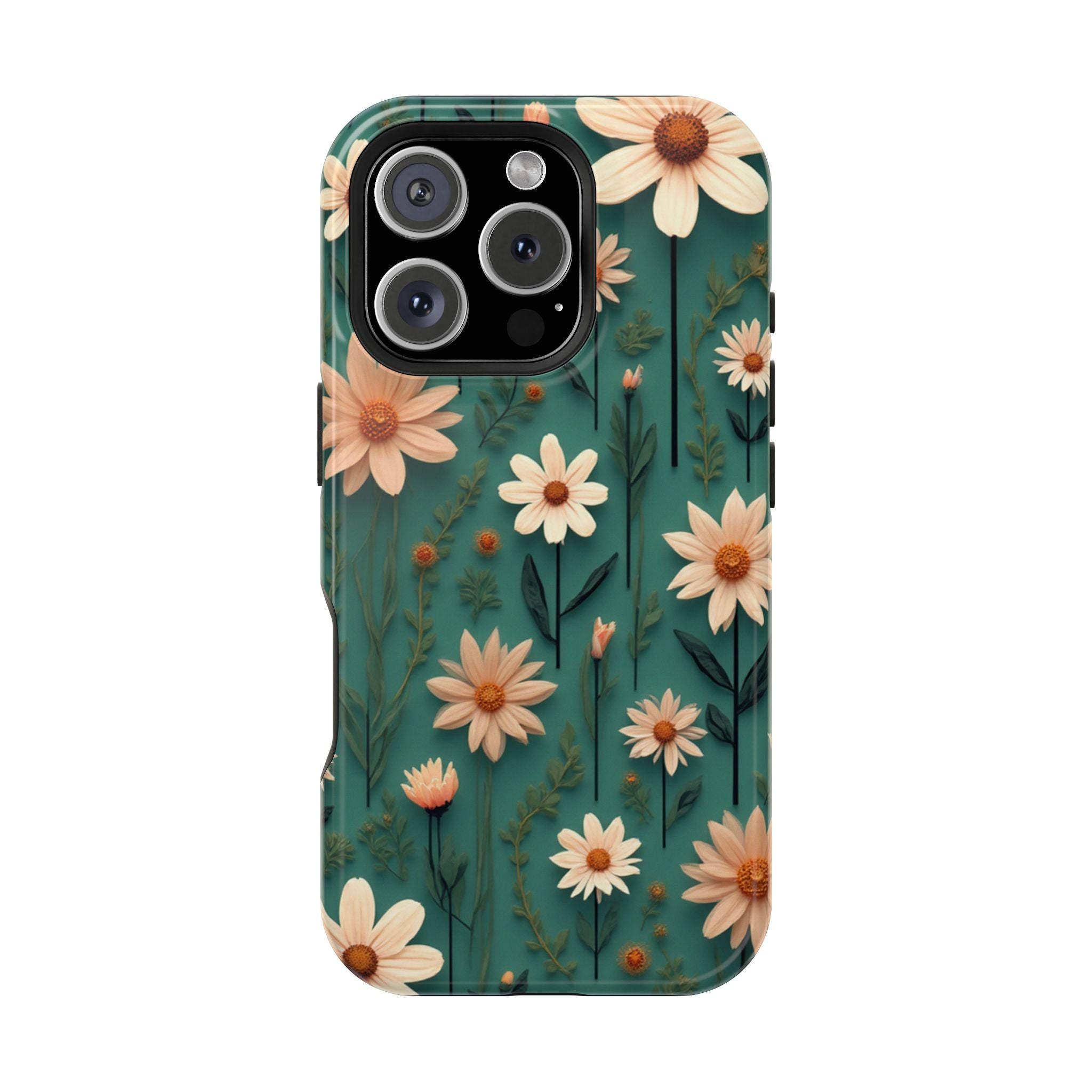 Floral Daisy Magnetic Impact-Resistant Phone Case