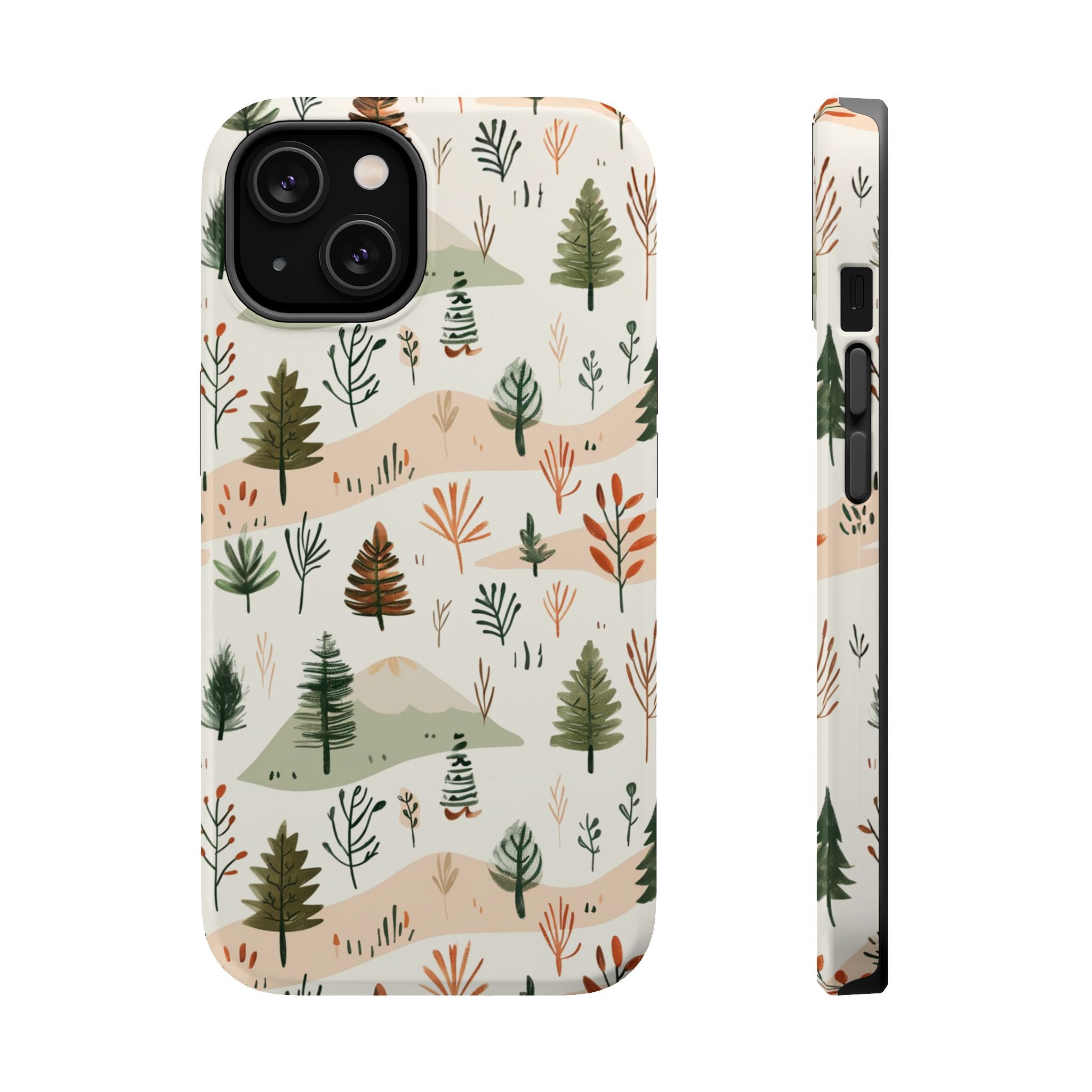 Magnetic Impact-Resistant Phone Case — Woodland Trees Pattern