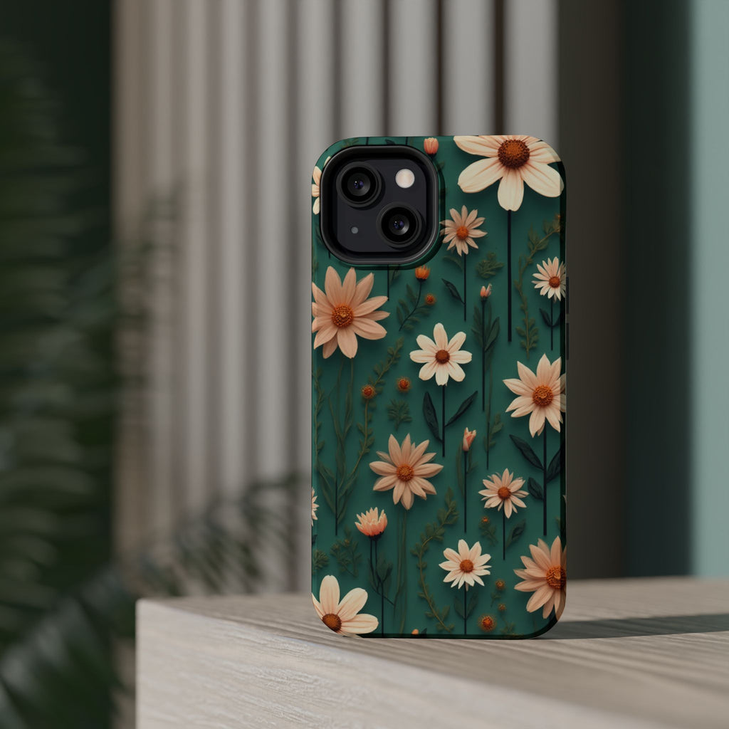 Floral Daisy Magnetic Impact-Resistant Phone Case