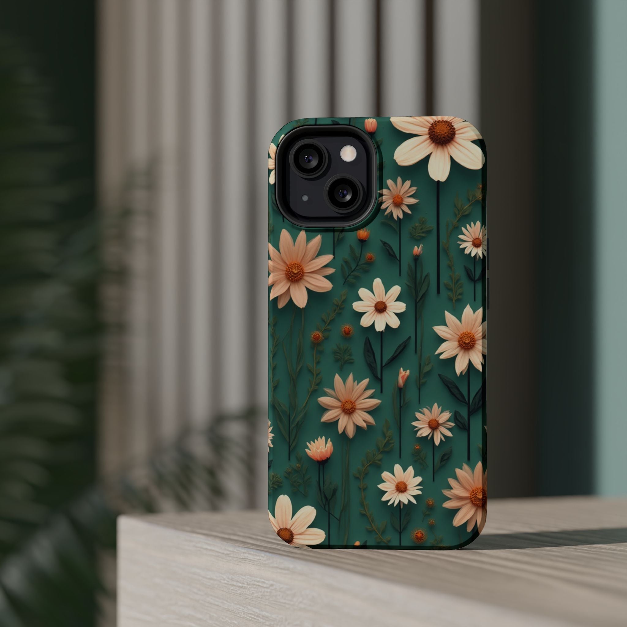 Floral Daisy Magnetic Impact-Resistant Phone Case