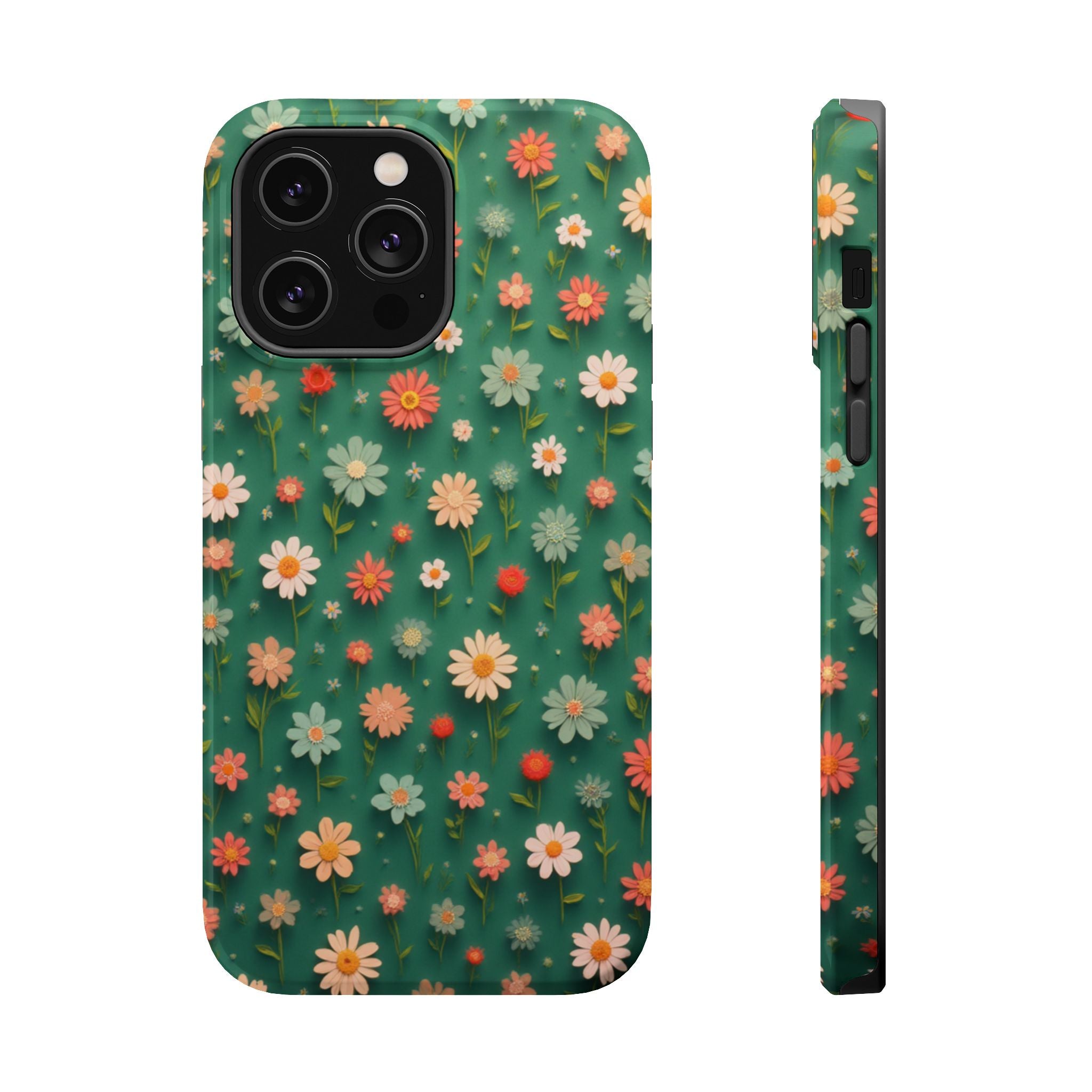 Floral Daisy Magnetic Impact-Resistant Phone Case