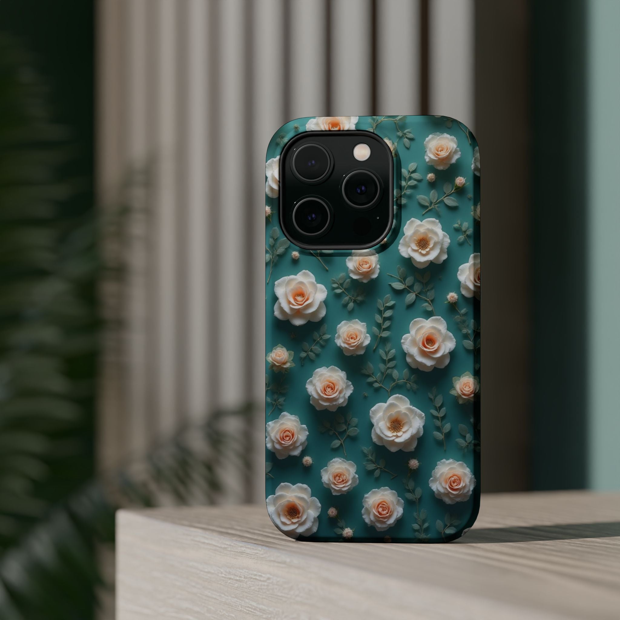 Floral Rose Pattern Magnetic Impact-Resistant Phone Case