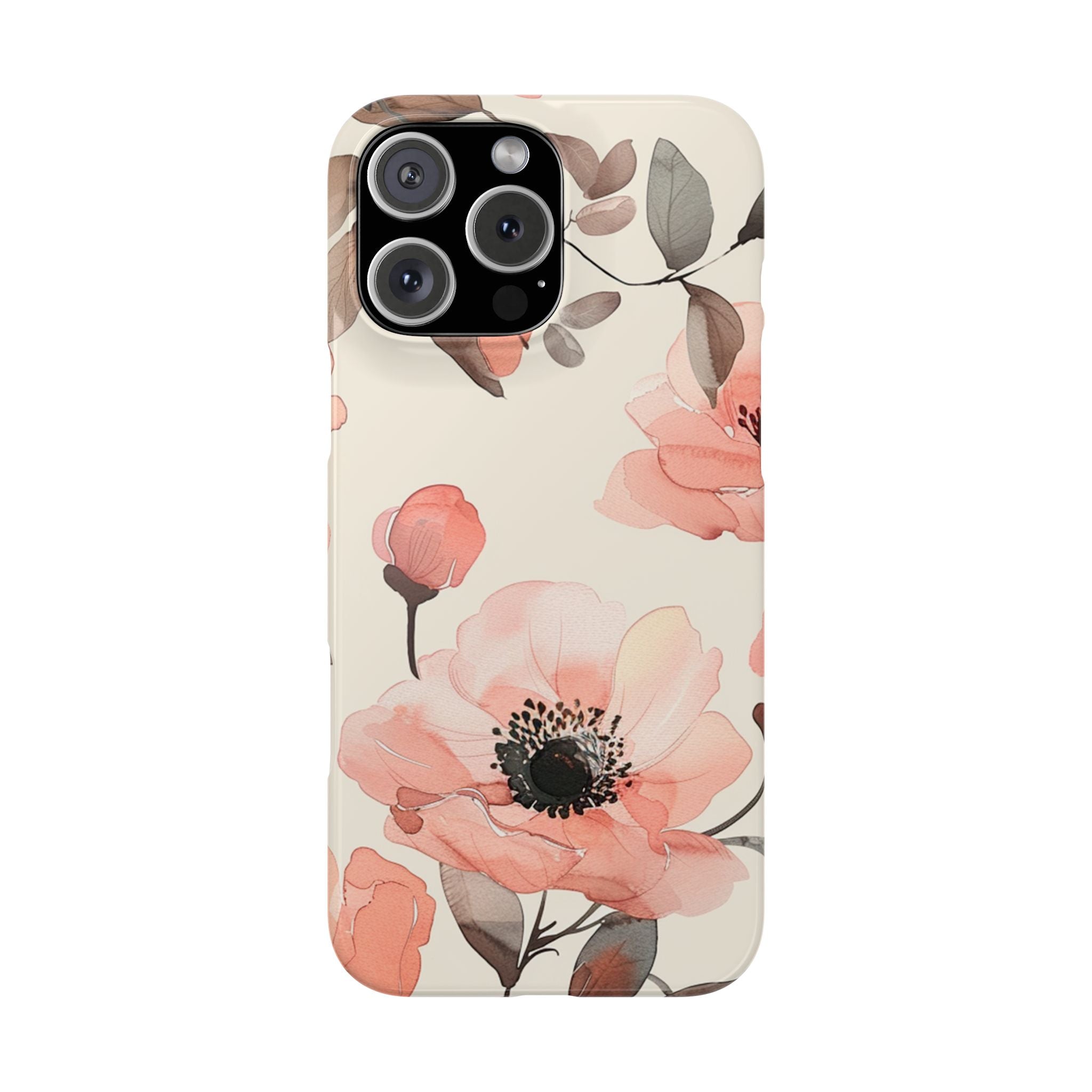 Floral Snap Phone Case — Blush Watercolor Poppies