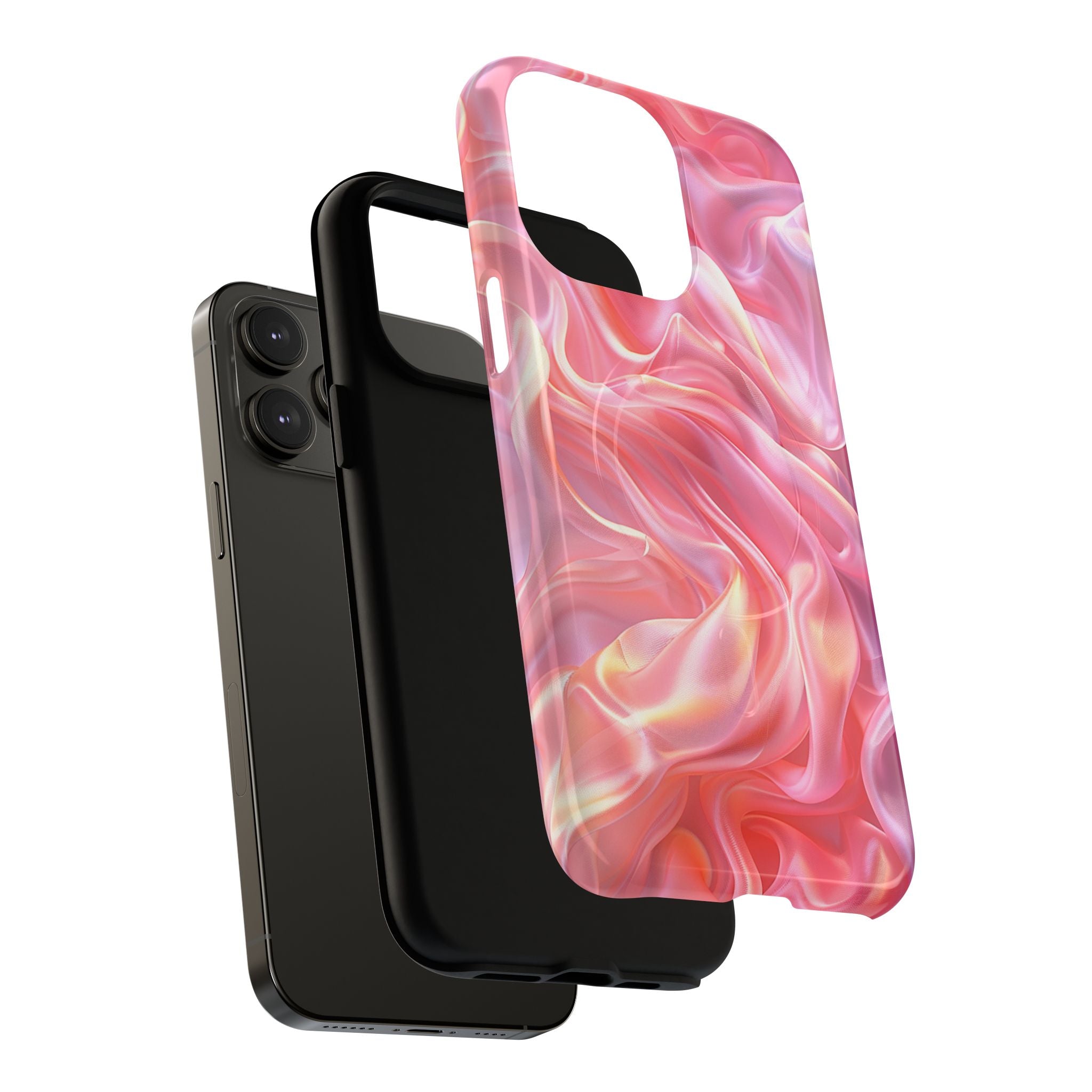 Pink Swirl Tough Magnetic Phone Case — Protective Magnetic iPhone Cover with Iridescent Marble Design