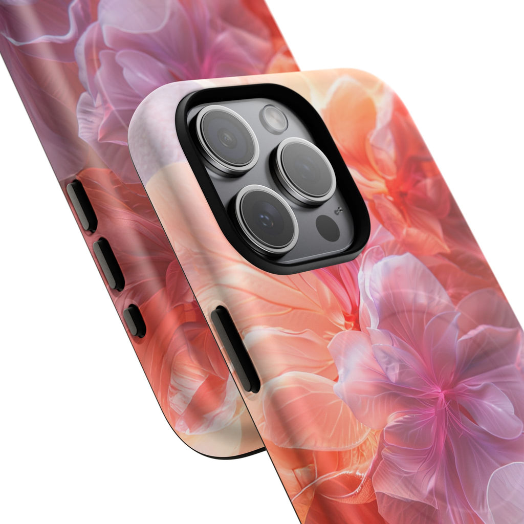 Floral Dream Tough Magnetic Phone Case — Pink Peach Petal Design