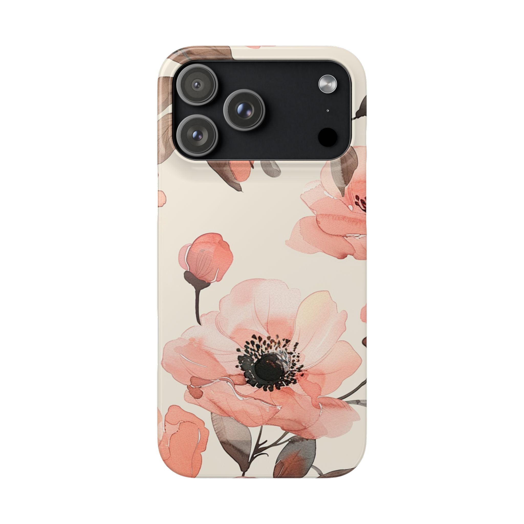 Floral Snap Phone Case — Blush Watercolor Poppies