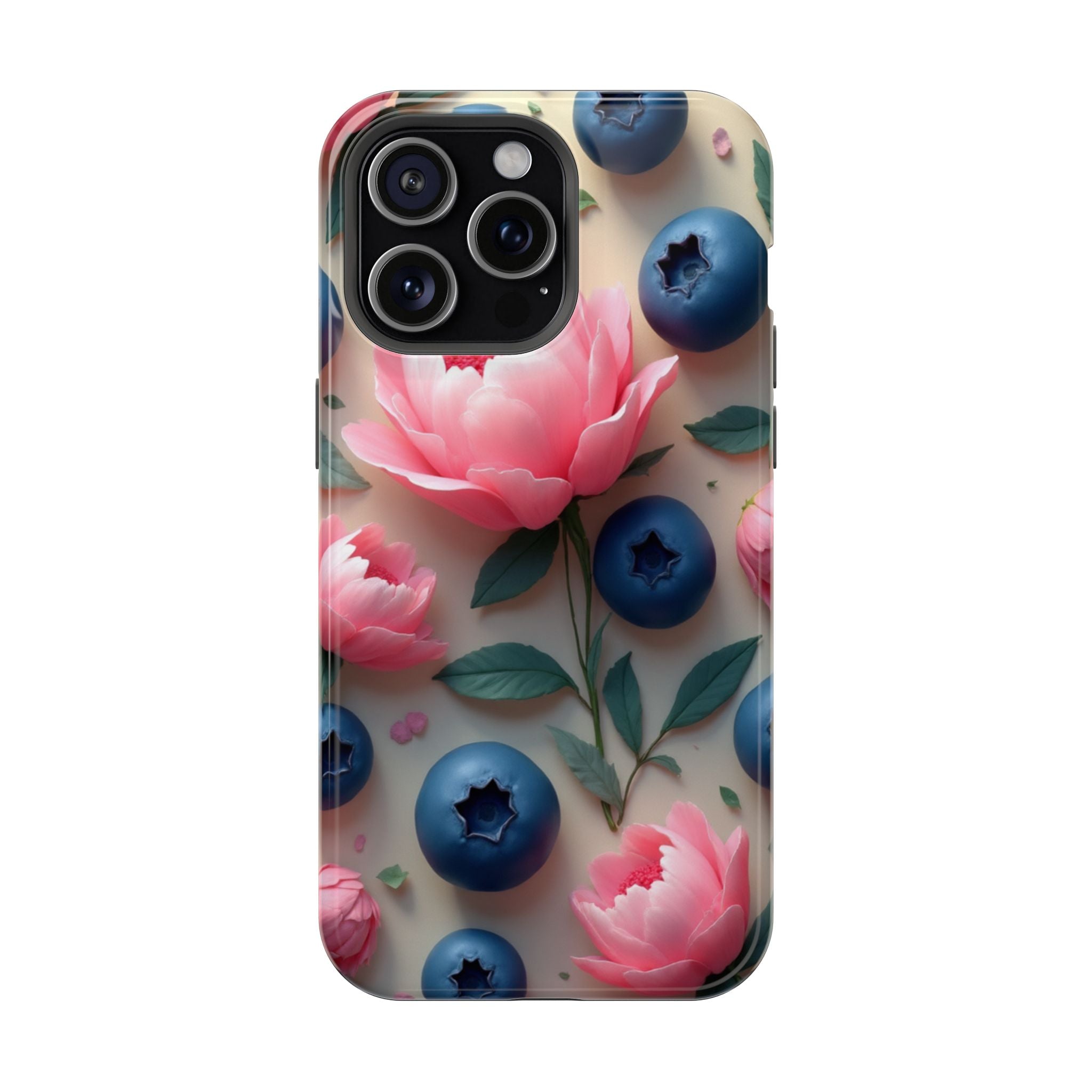 Floral Blueberry Phone Case — Magnetic Impact-Resistant