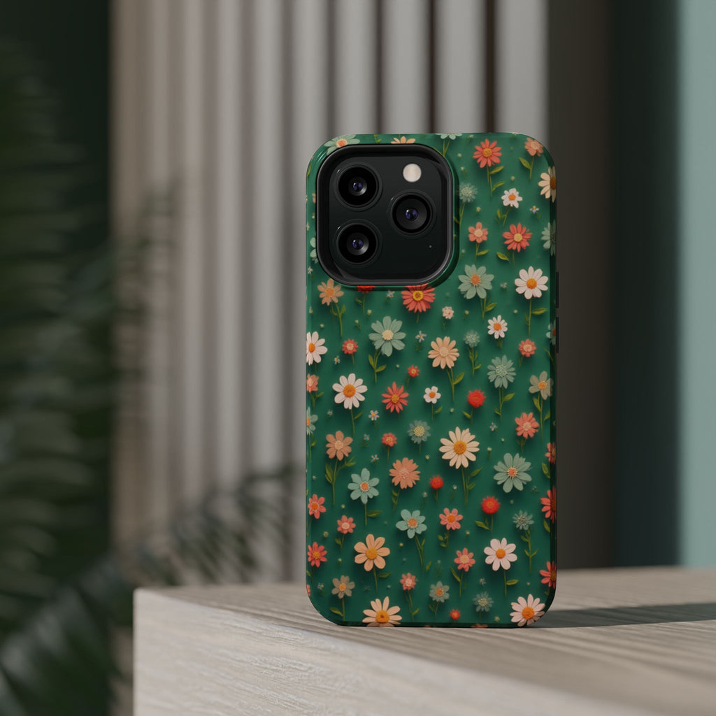 Floral Daisy Magnetic Impact-Resistant Phone Case