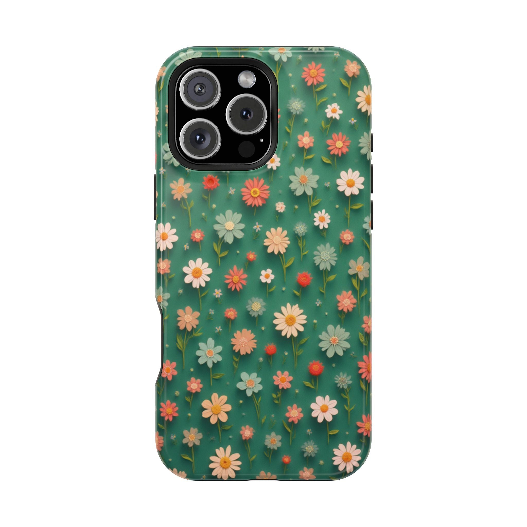 Floral Daisy Magnetic Impact-Resistant Phone Case