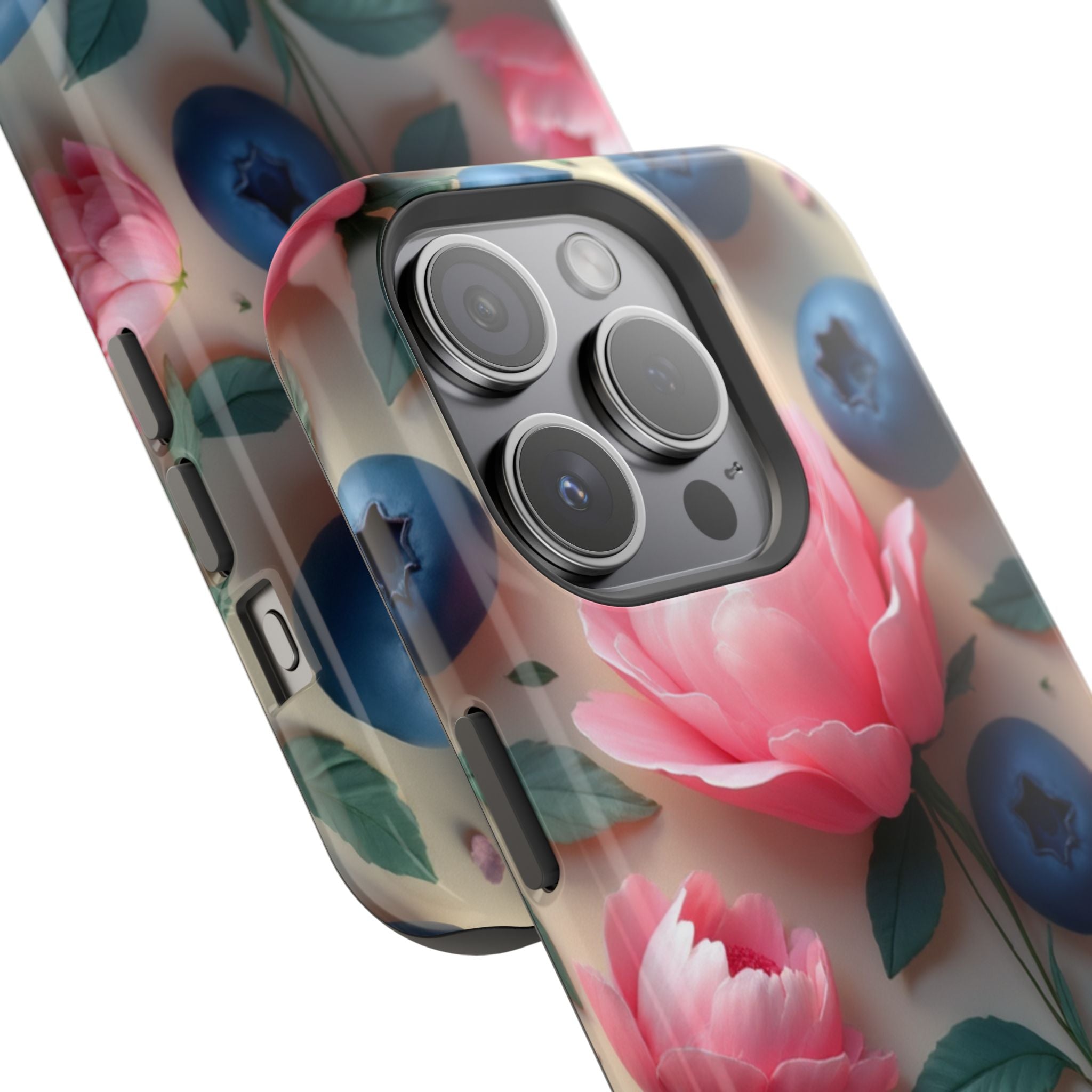 Floral Blueberry Phone Case — Magnetic Impact-Resistant